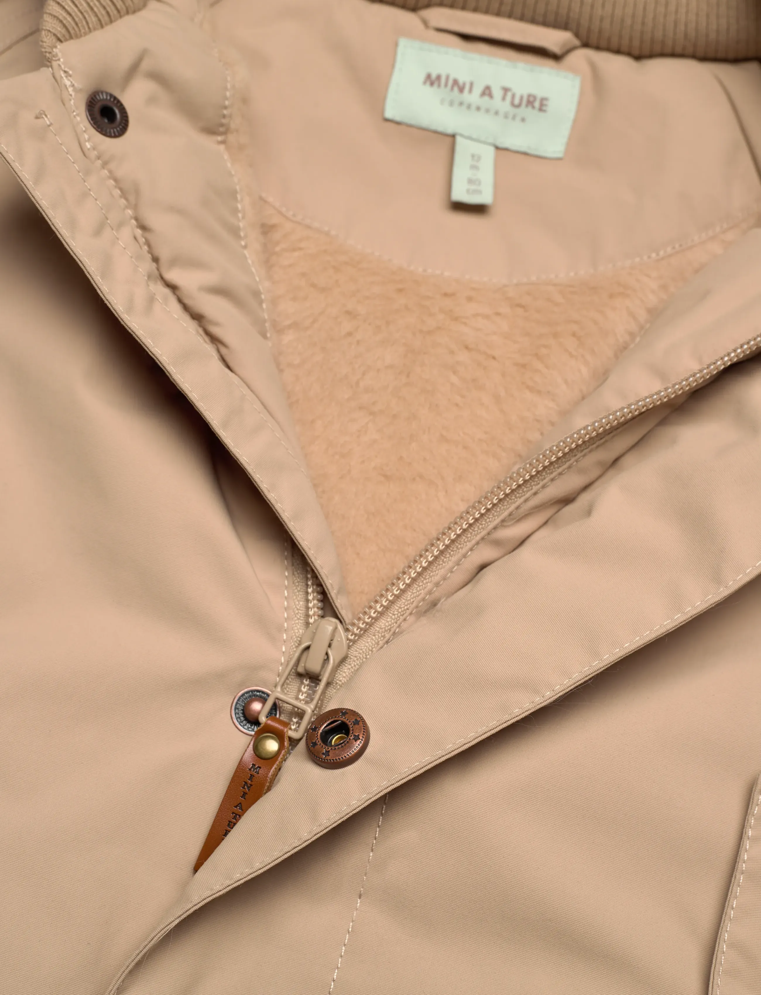 MINI A TURE - MATWALLY fleece lined winter jacket fake fur. GRS - savannah tan - 2