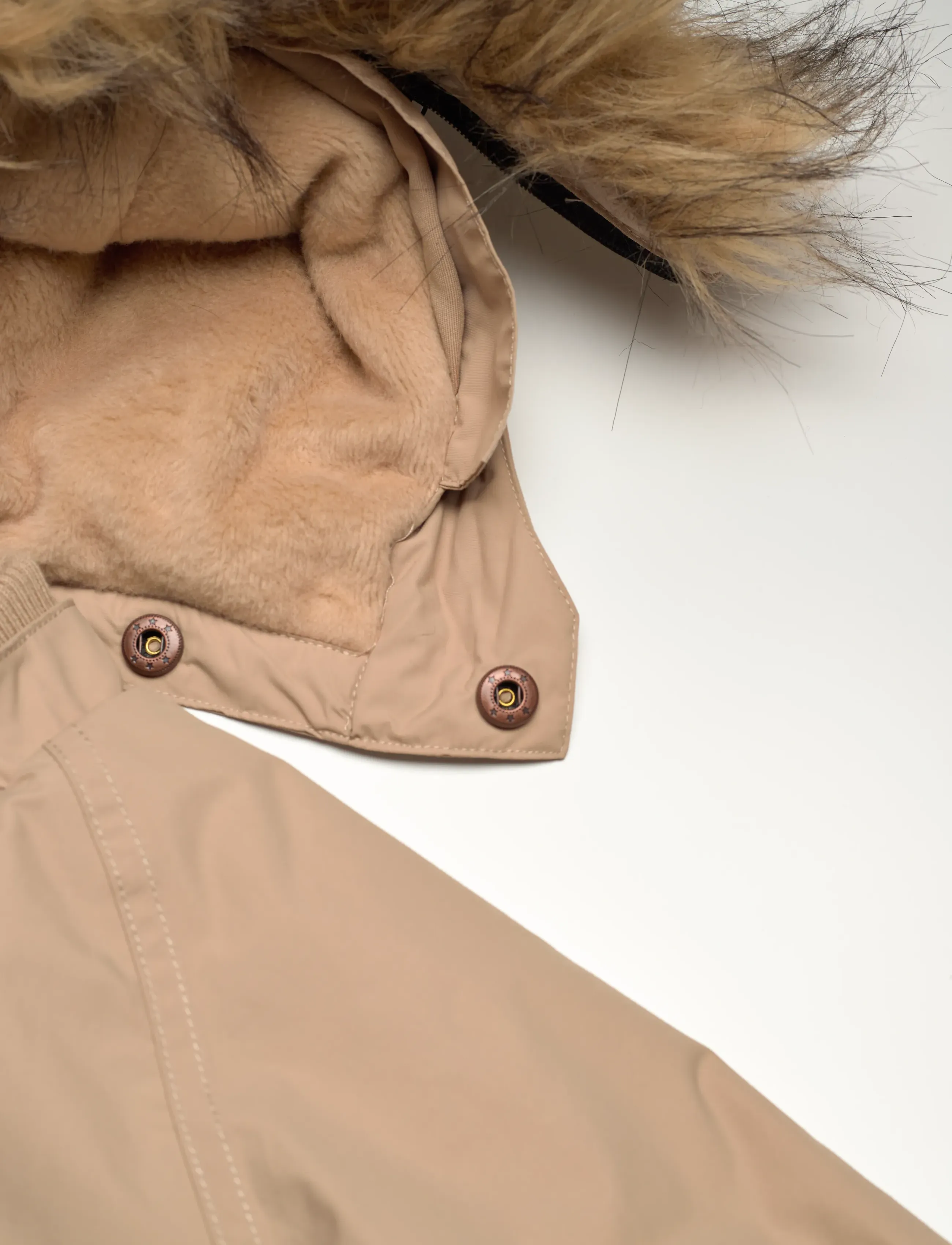 MINI A TURE - MATWALLY fleece lined winter jacket fake fur. GRS - savannah tan - 3