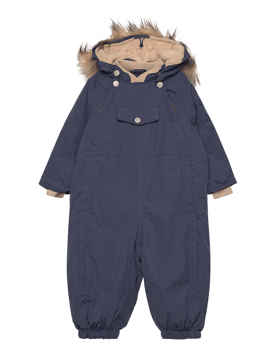 MINI A TURE - MATWISTI fleece lined snowsuit fake fur. GRS - blue nights - 0