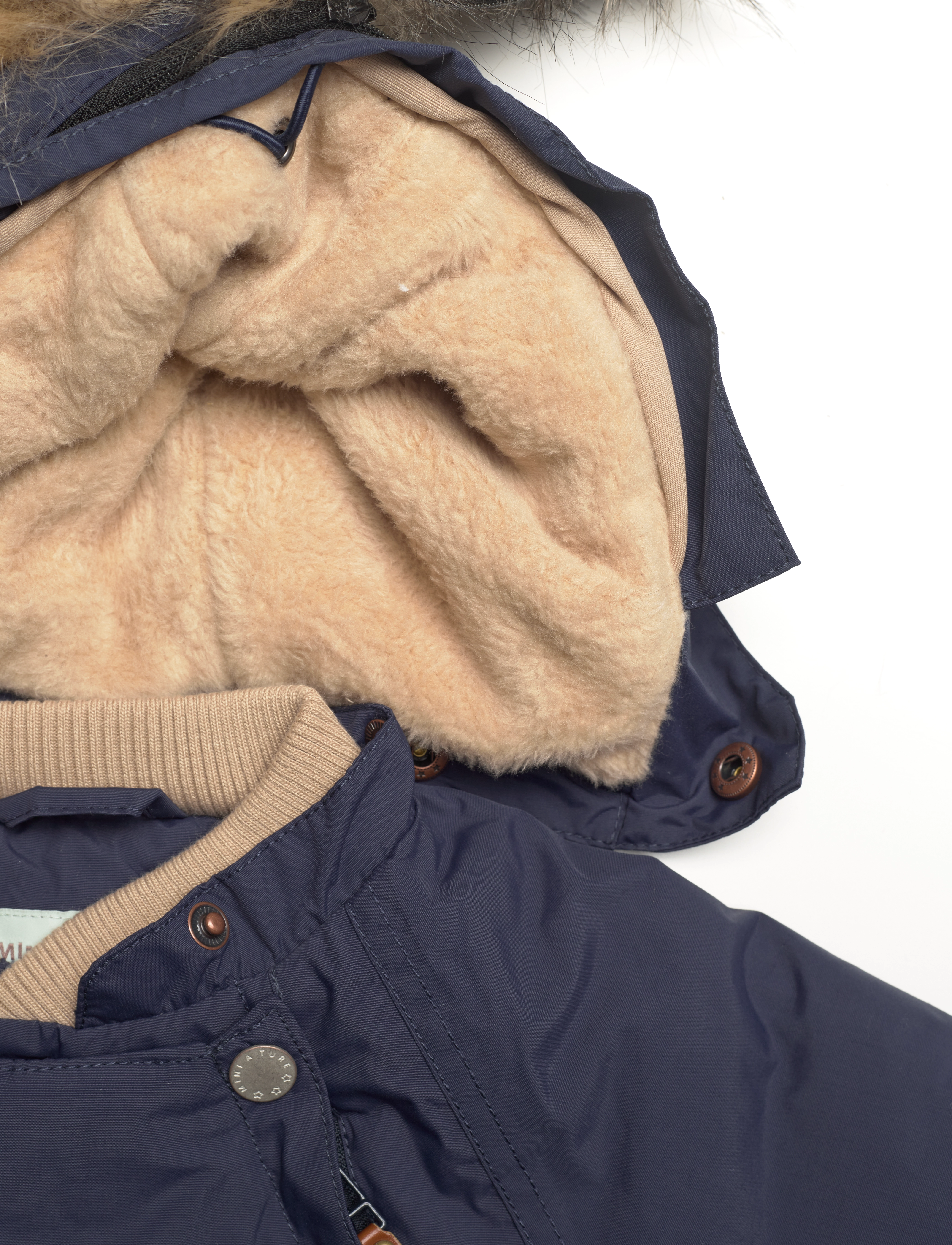 MINI A TURE - MATWISTI fleece lined snowsuit fake fur. GRS - blue nights - 3