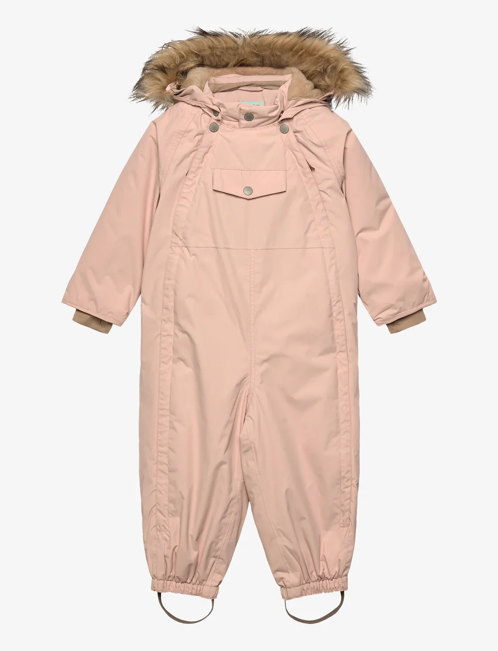 MINI A TURE - MATWISTI fleece lined snowsuit fake fur. GRS - snowsuit - rose dust - 0