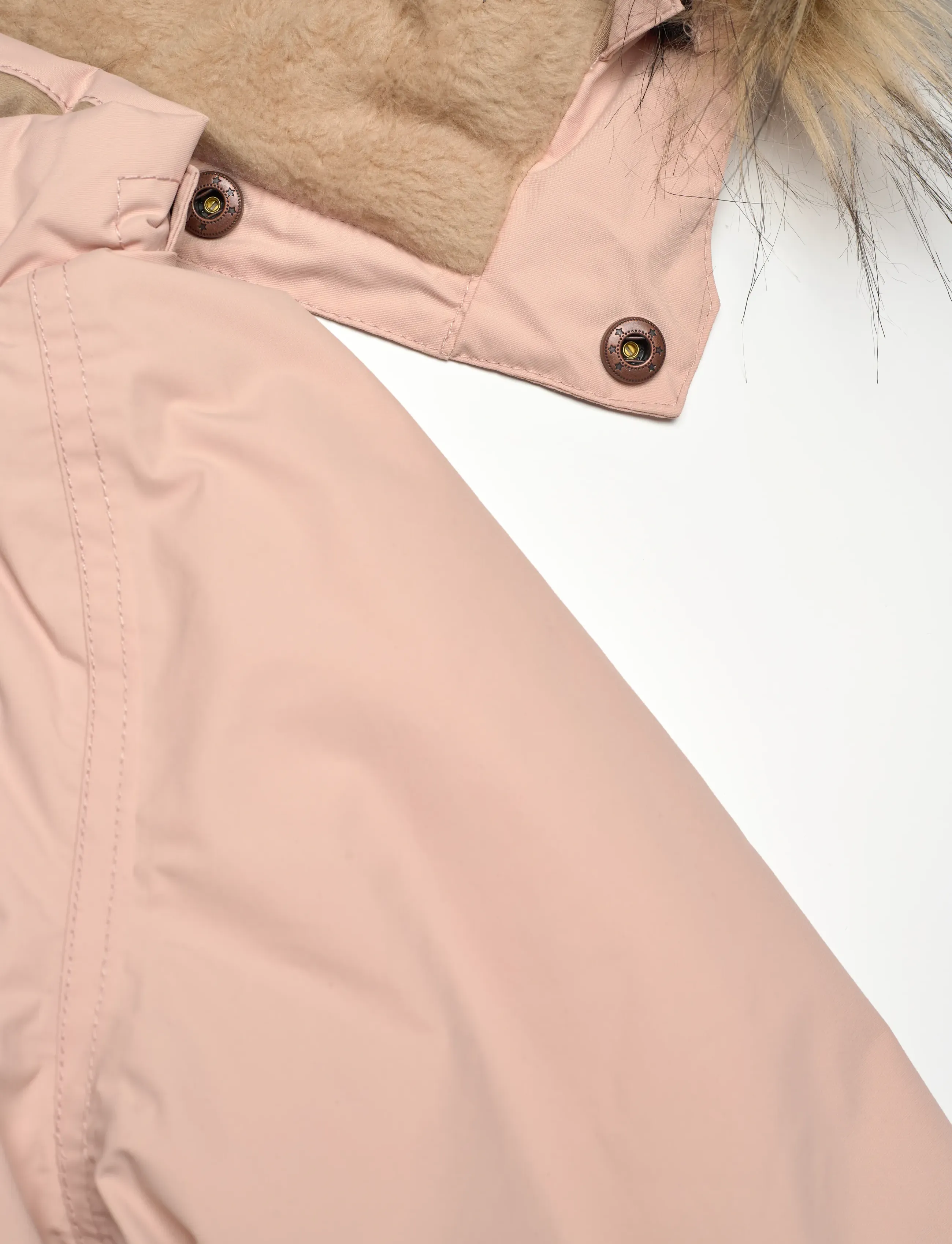 MINI A TURE - MATWISTI fleece lined snowsuit fake fur. GRS - rose dust - 3
