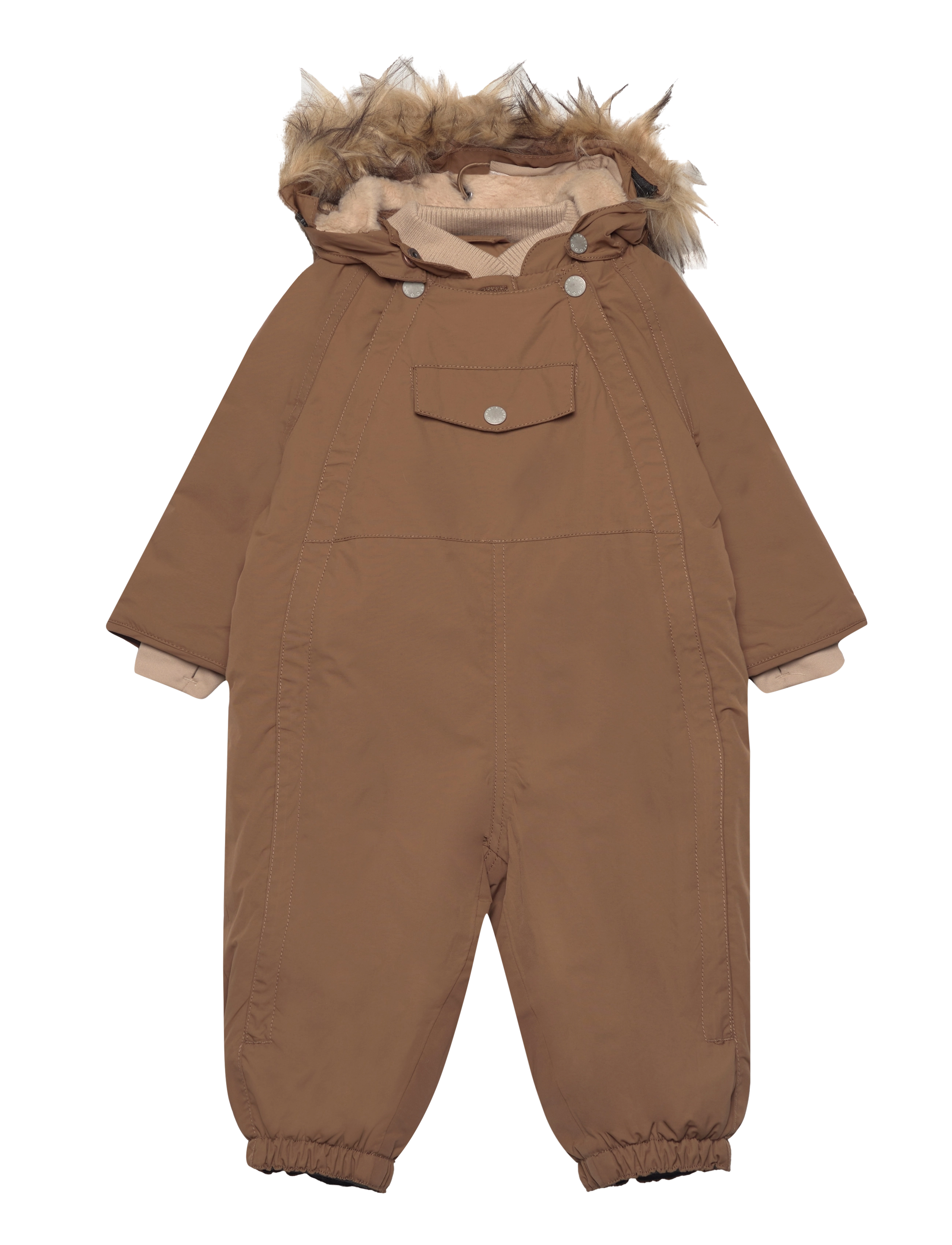 MINI A TURE - MATWISTI fleece lined snowsuit fake fur. GRS - wood - 1
