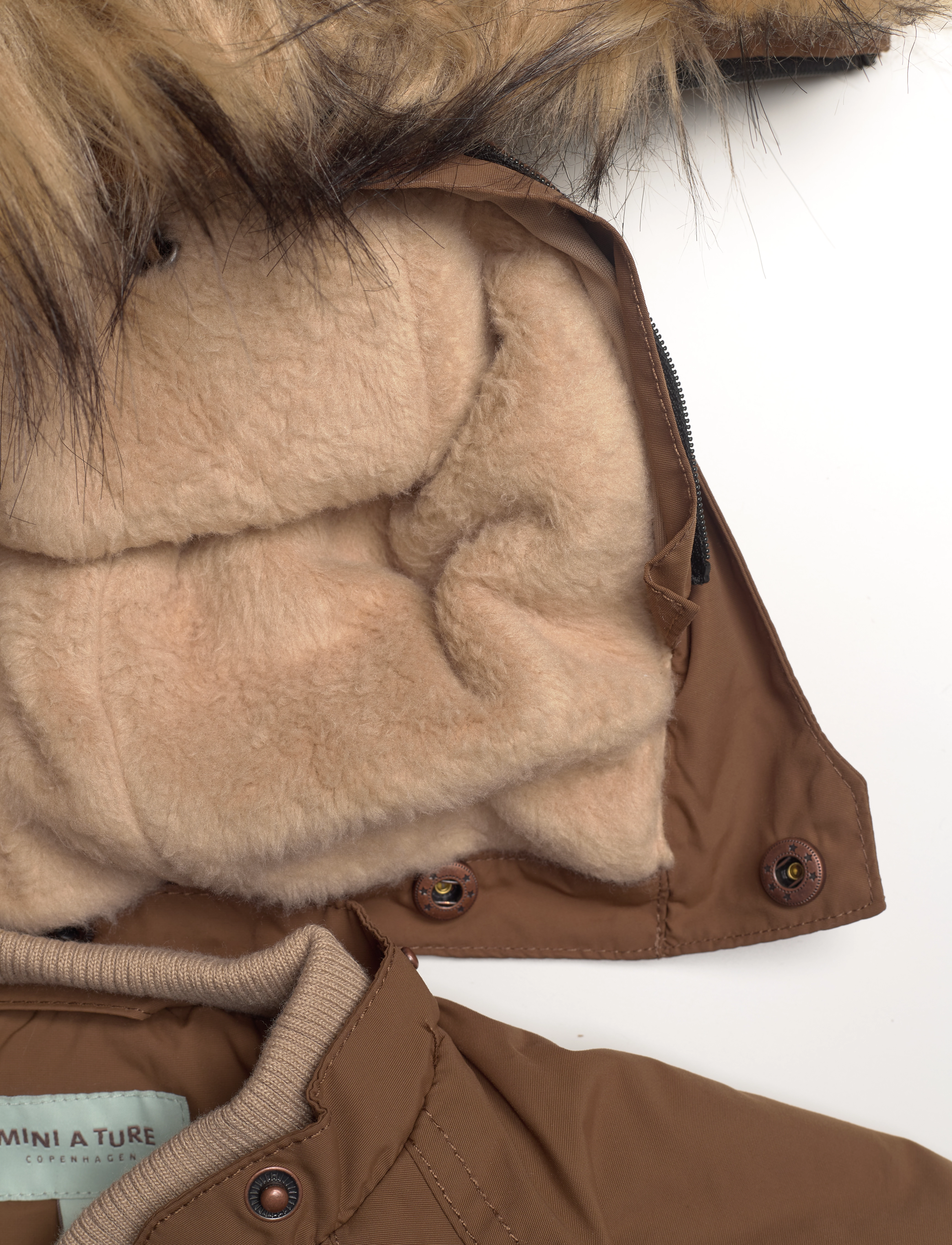 MINI A TURE - MATWISTI fleece lined snowsuit fake fur. GRS - wood - 4