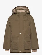 Kastorio fleece lined winter jacket. GRS - CAPERS GREEN