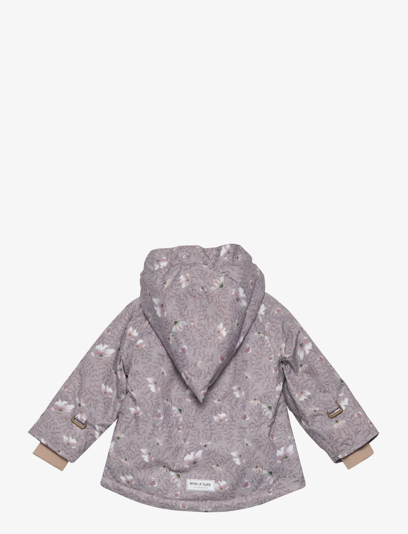 Mini A Ture - Wang printed fleece lined winter jacket. GRS - anorakker - print autumn flower field - 1