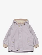 MATWALLY fleece lined spring jacket. GRS - PURPLE RAINDROPS