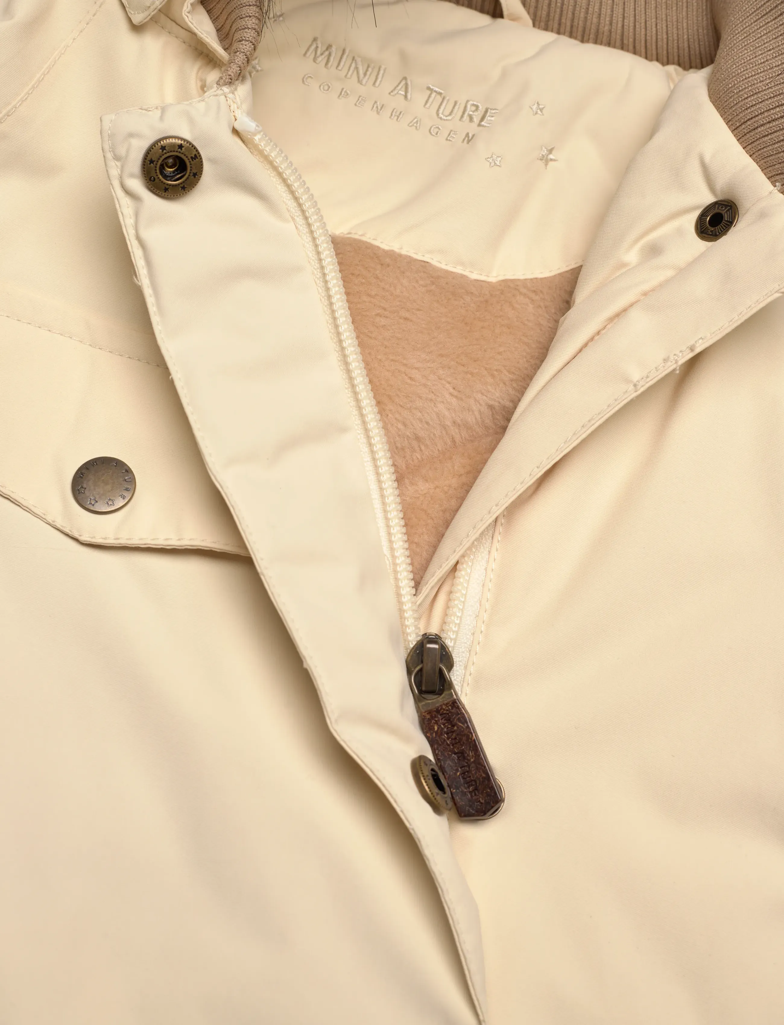 MINI A TURE - MATWANG fleece lined winter jacket fake fur. GRS - angora cream - 2