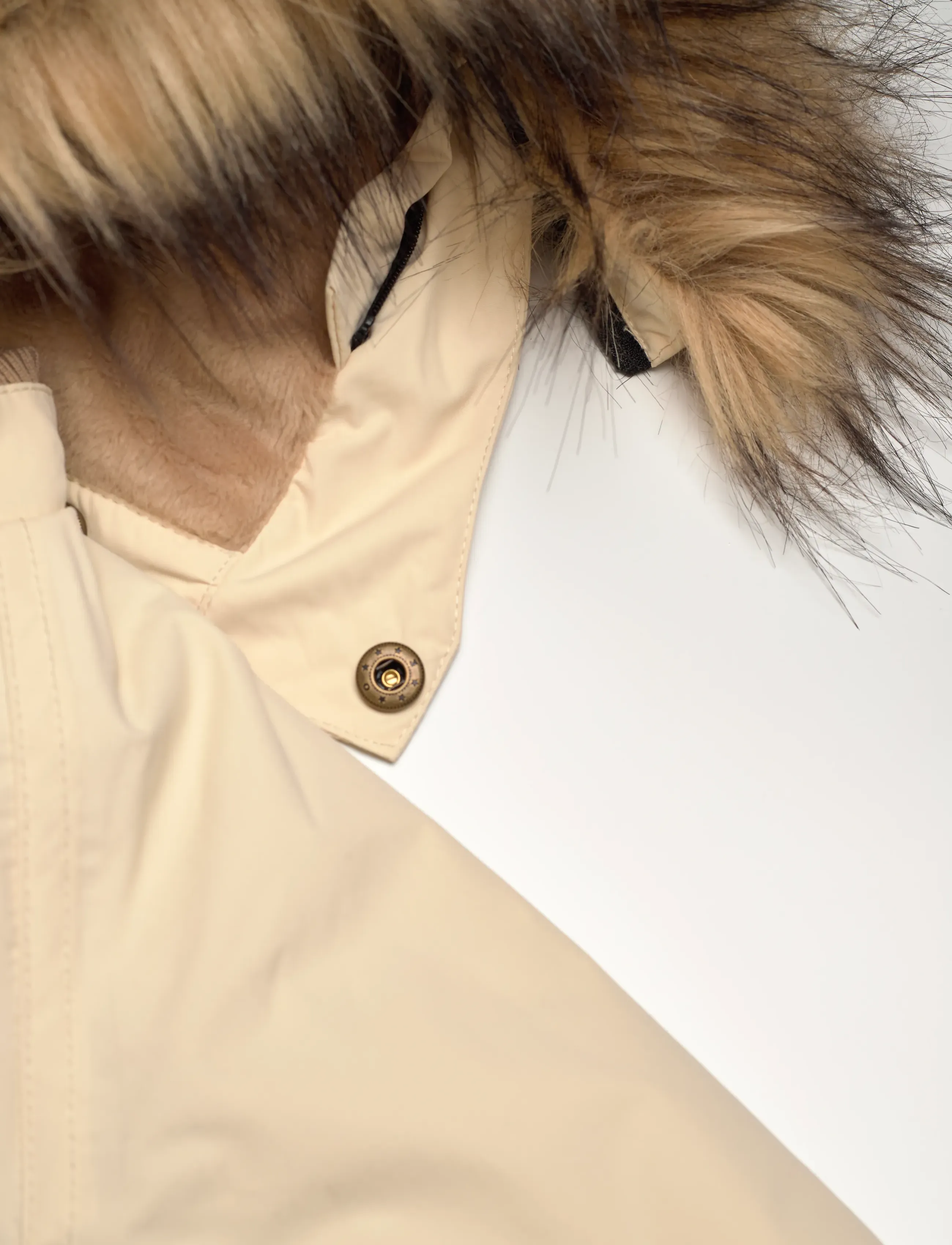 MINI A TURE - MATWANG fleece lined winter jacket fake fur. GRS - angora cream - 3