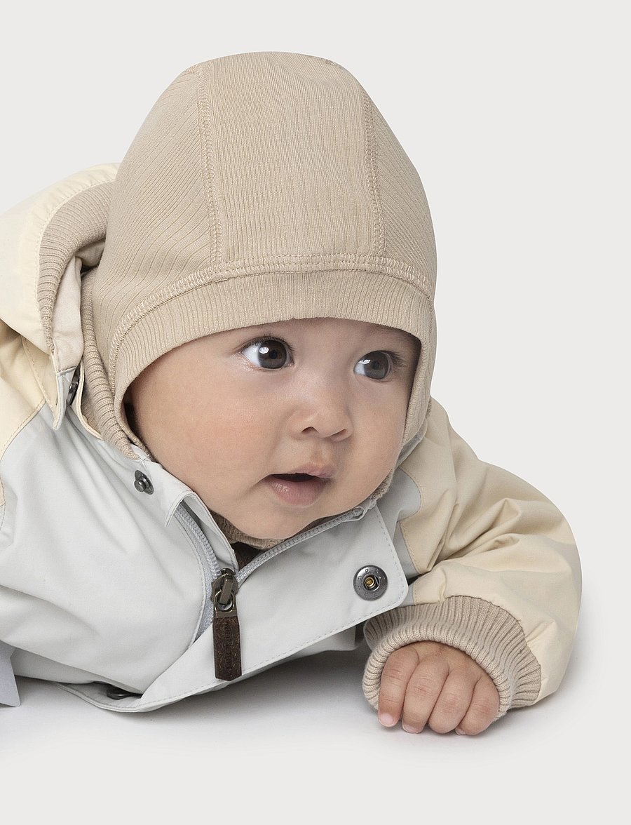 MINI A TURE - MATBIT elephant hood - winter accessories - sesame - 0