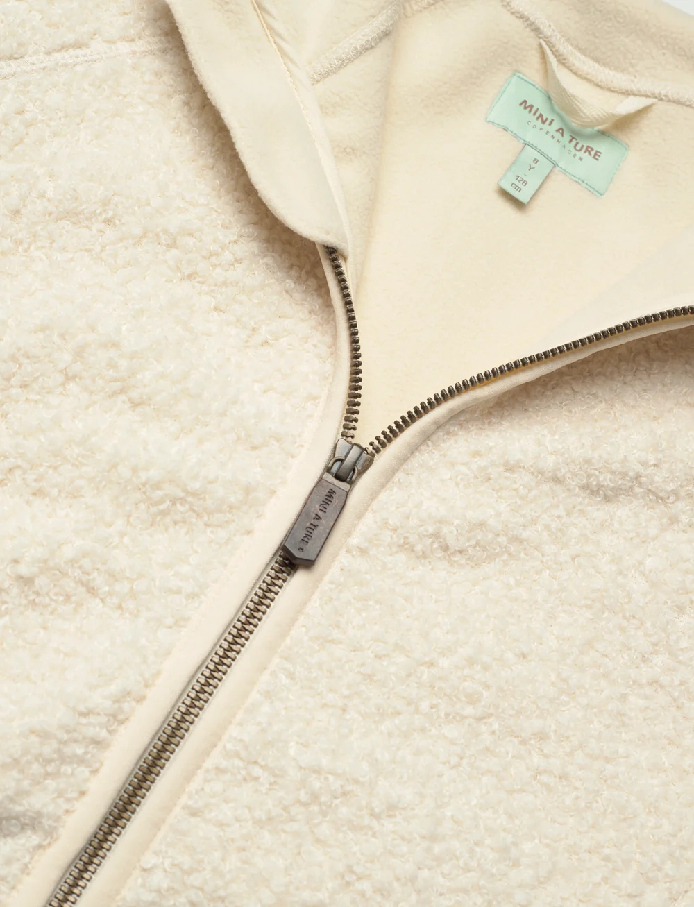 MINI A TURE - MATCEDRIC teddyfleece zip jacket. GRS - fleece jackets - angora cream - 2