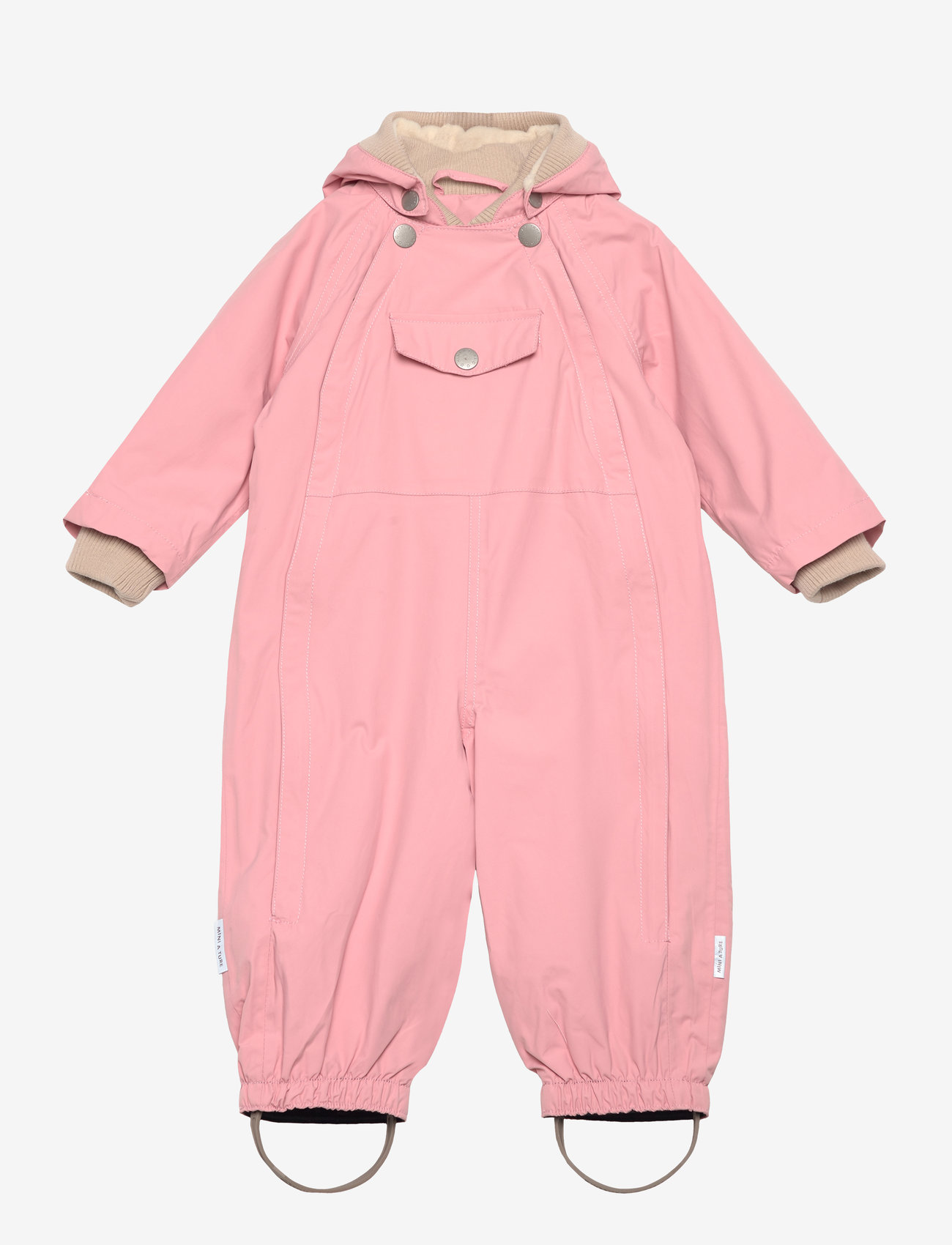 MINI A TURE - MATWISTO fleece lined spring coverall. GRS - softshelloveraller - rose tan - 0