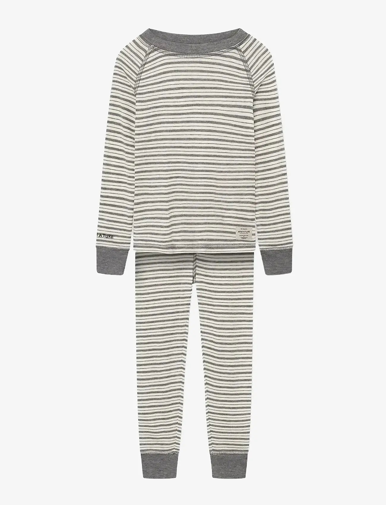 MINI A TURE - MATBELA set - dark grey melange stripes - 0