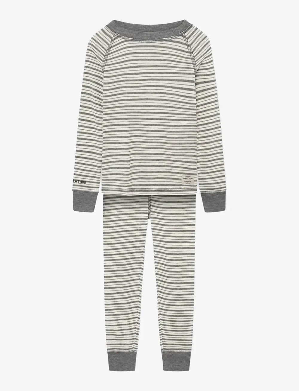 MINI A TURE - MATBELA set - pikkade varrukatega t-särkide komplektid - dark grey melange stripes - 0