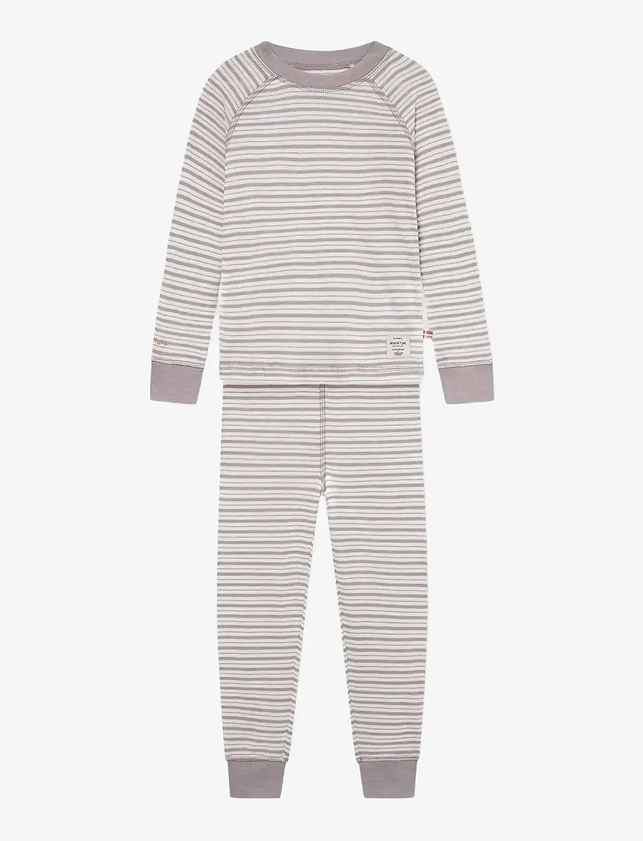 MINI A TURE - MATBELA set - sæt med langærmet t-shirt - zinc purple stripes - 0