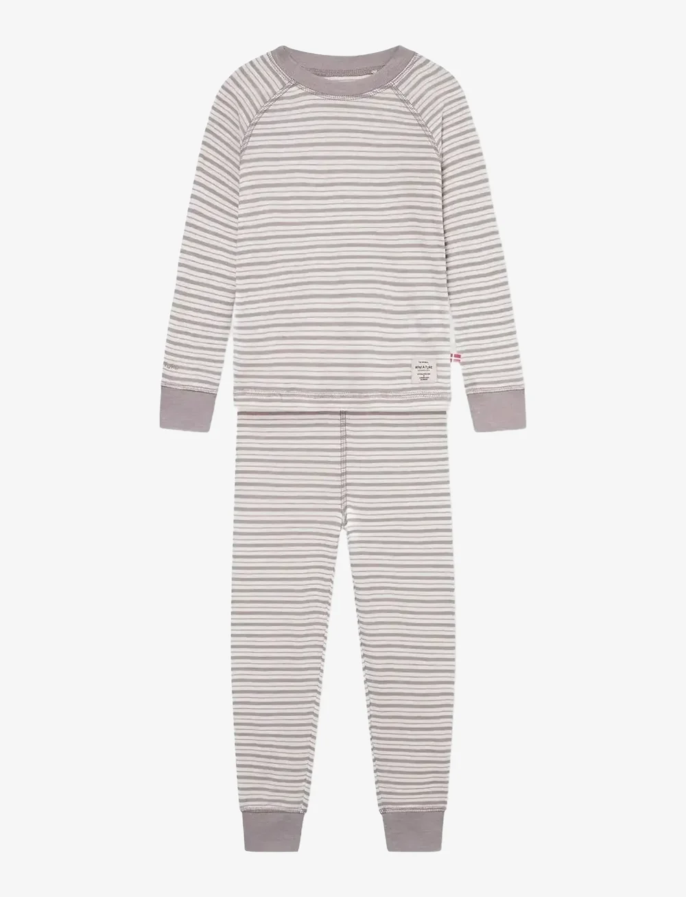 MINI A TURE - MATBELA set - sets with long-sleeved t-shirt - zinc purple stripes - 0