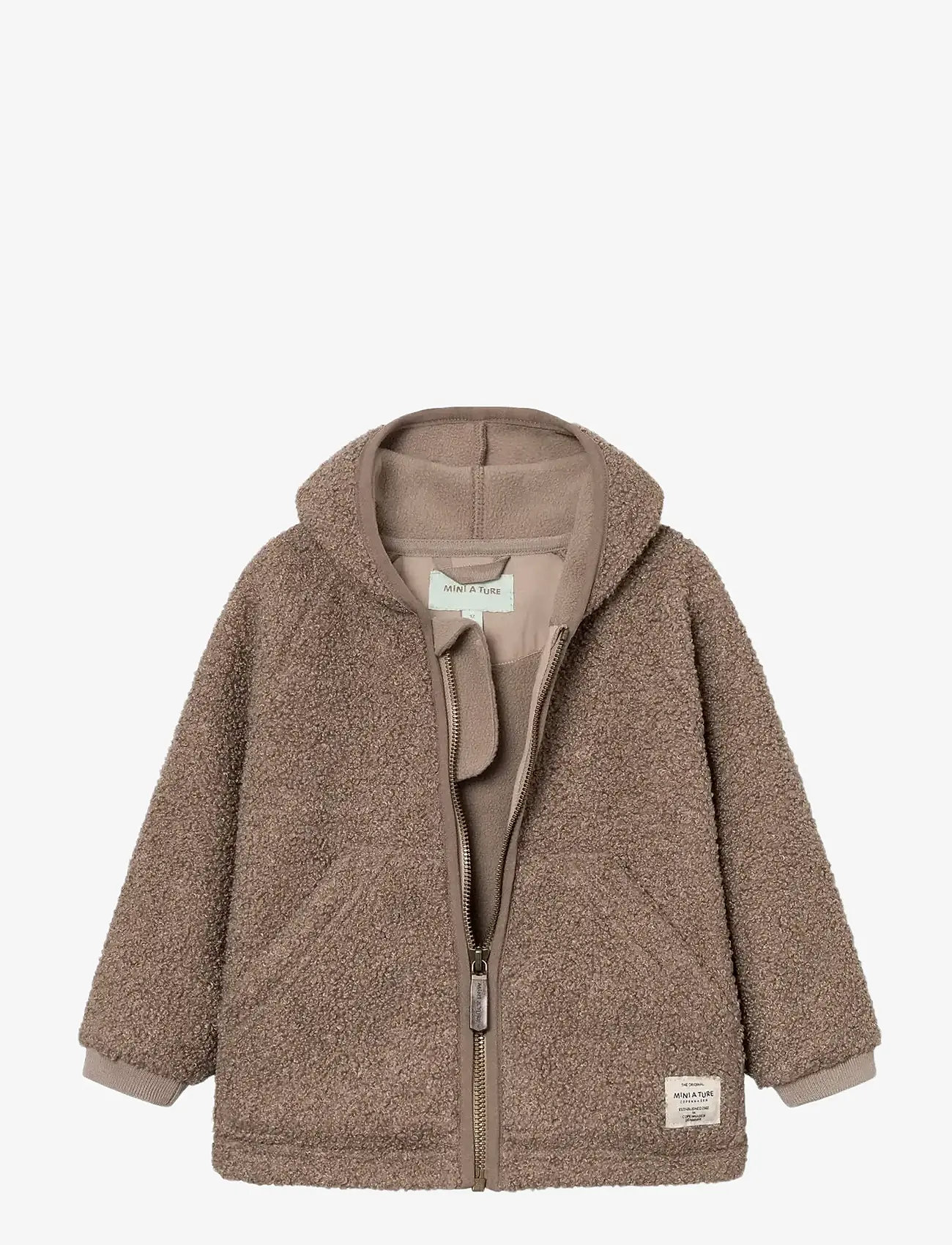MINI A TURE - MATLIFF teddyfleece jacket. GRS - fleecejackor - grey brown - 2