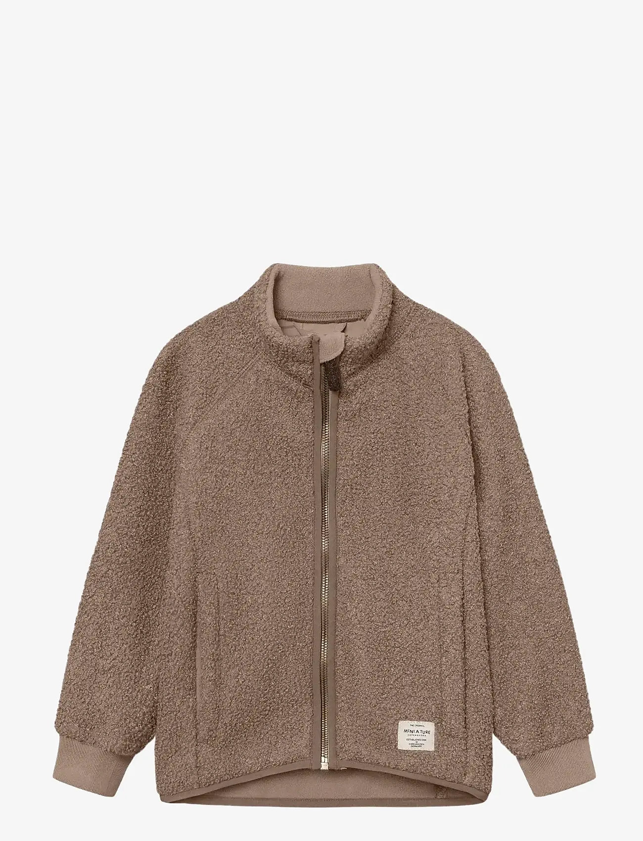 MINI A TURE - MATCEDRIC teddyfleece jacket. GRS - fleecejakker - grey brown - 0