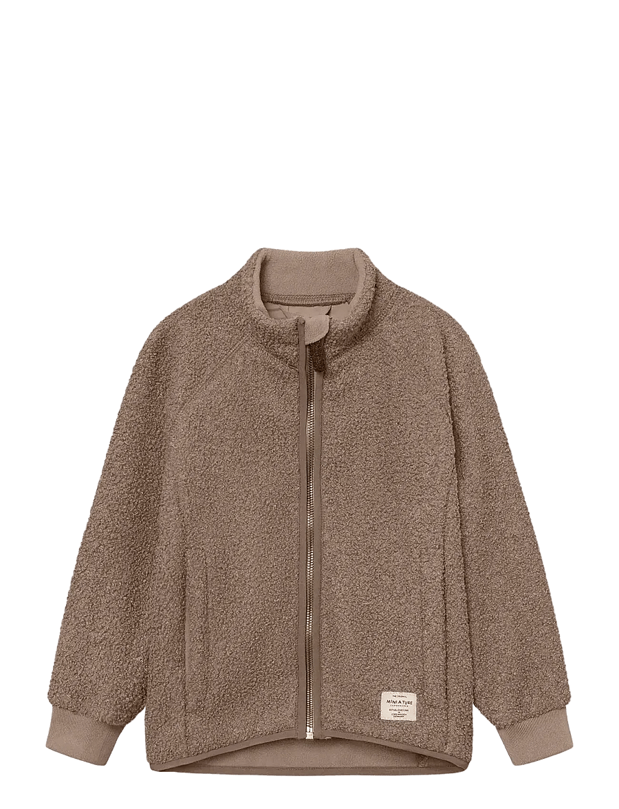 MINI A TURE - MATCEDRIC teddyfleece jacket. GRS - grey brown - 0