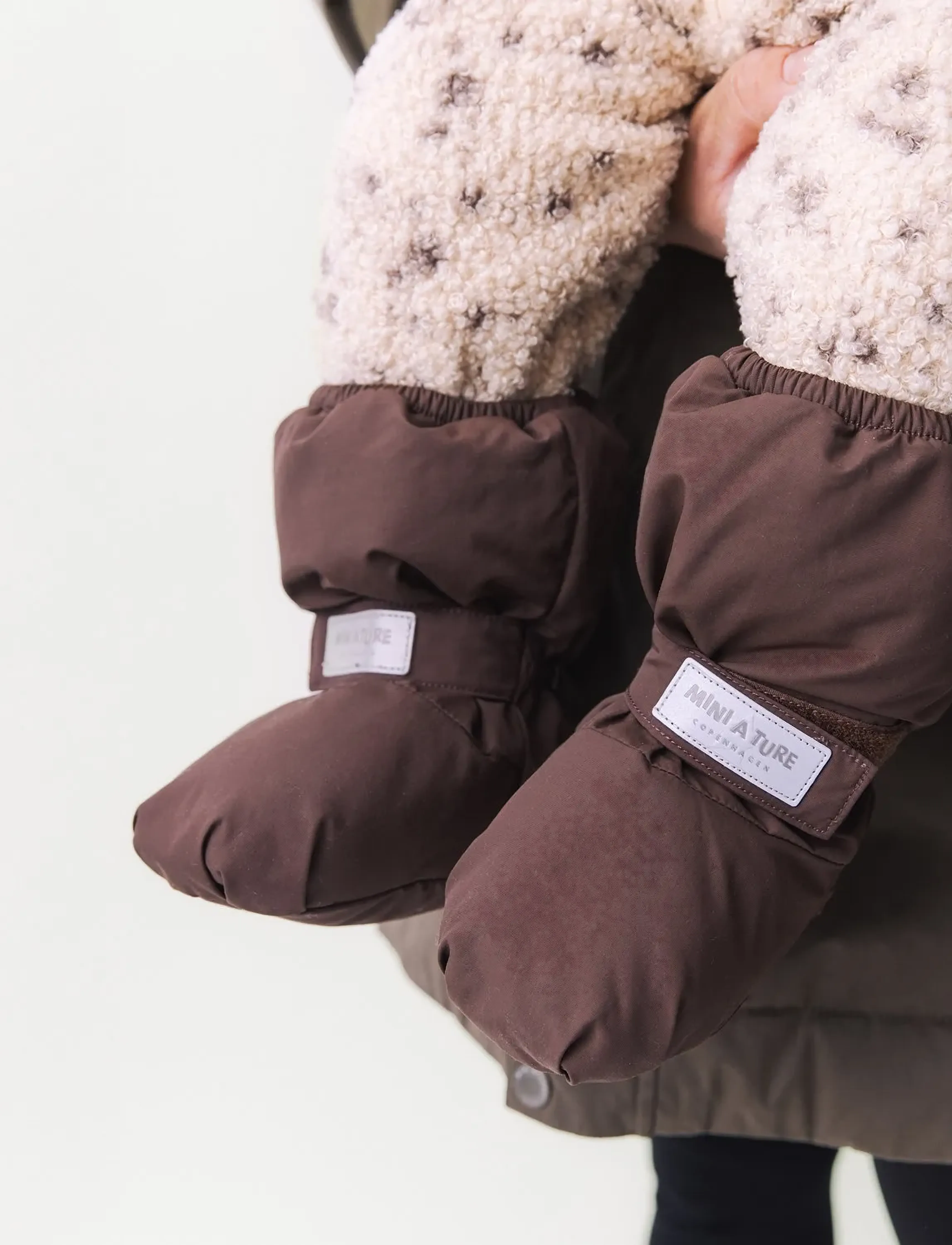 MINI A TURE Matwinn Fleece Lined Winter Outdoor Sock. Grs, Børn, Fleeceforede Vinterfutter, Brun, Str: 0-6M