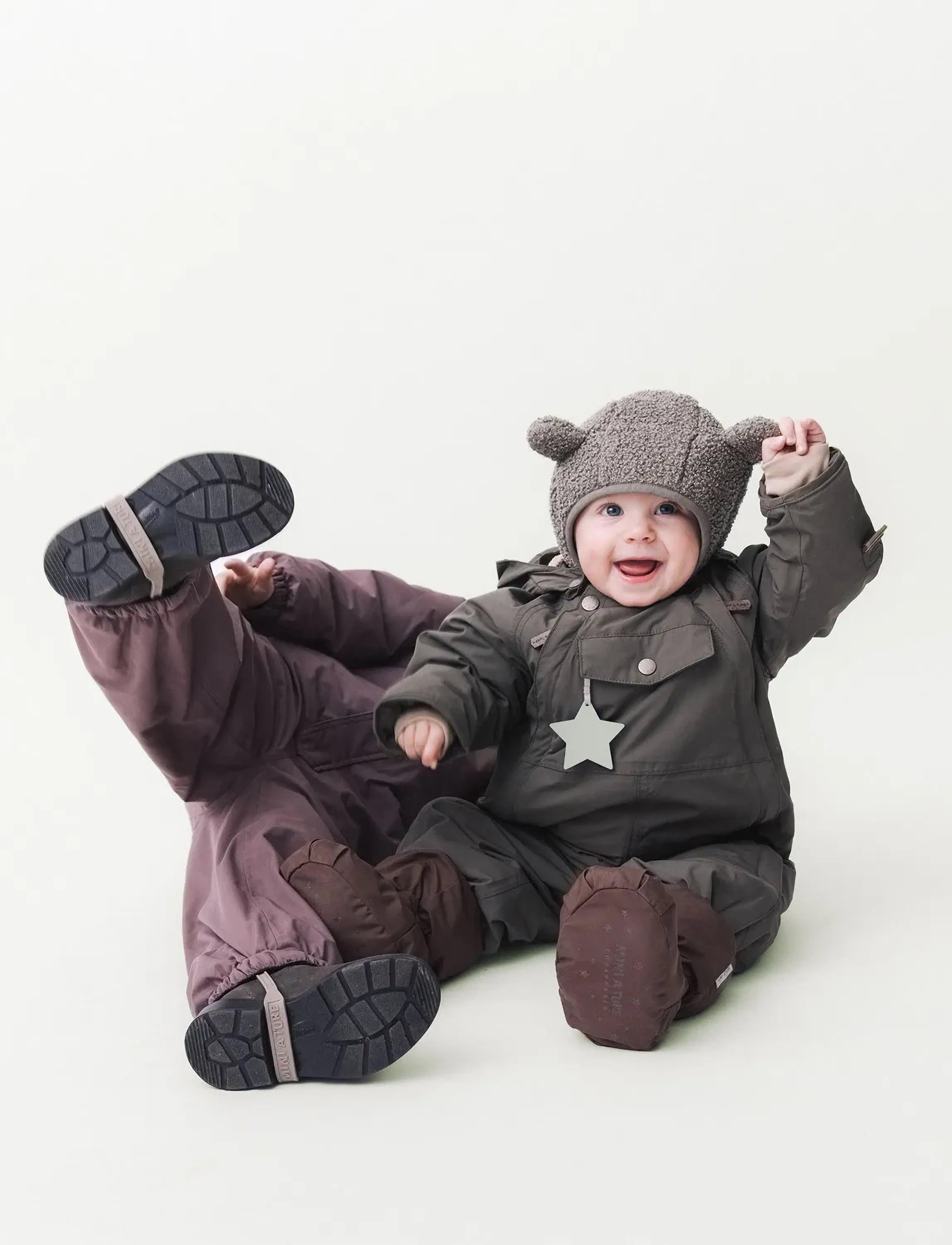 MINI A TURE - MATWINN fleece lined winter outdoor sock. GRS - babystrikstøvler - chestnut brown - 3