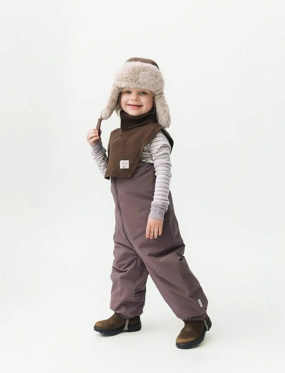 MINI A TURE - MATCRISTER teddy lined winter hood - vintermössor - chestnut brown - 0