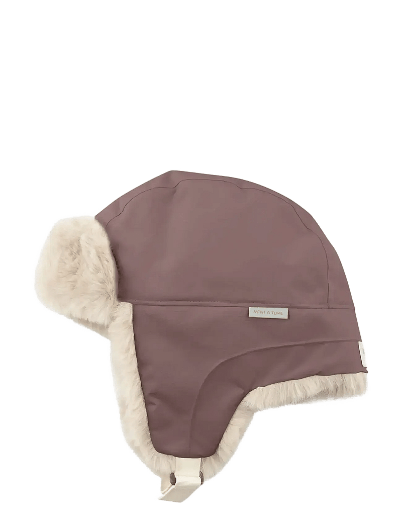 MINI A TURE - MATCRISTER teddy lined winter hood - chapeaux d'hiver - peppercorn plum - 2