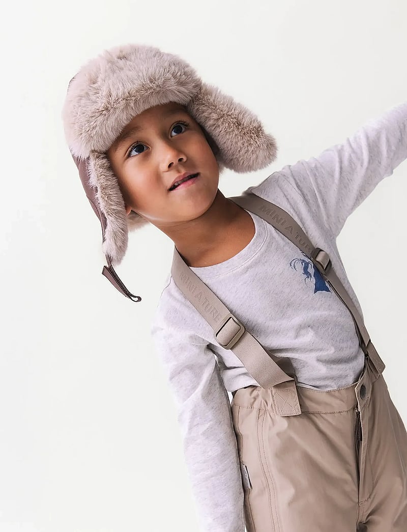 MINI A TURE - MATCRISTER teddy lined winter hood - chapeaux d'hiver - peppercorn plum - 0