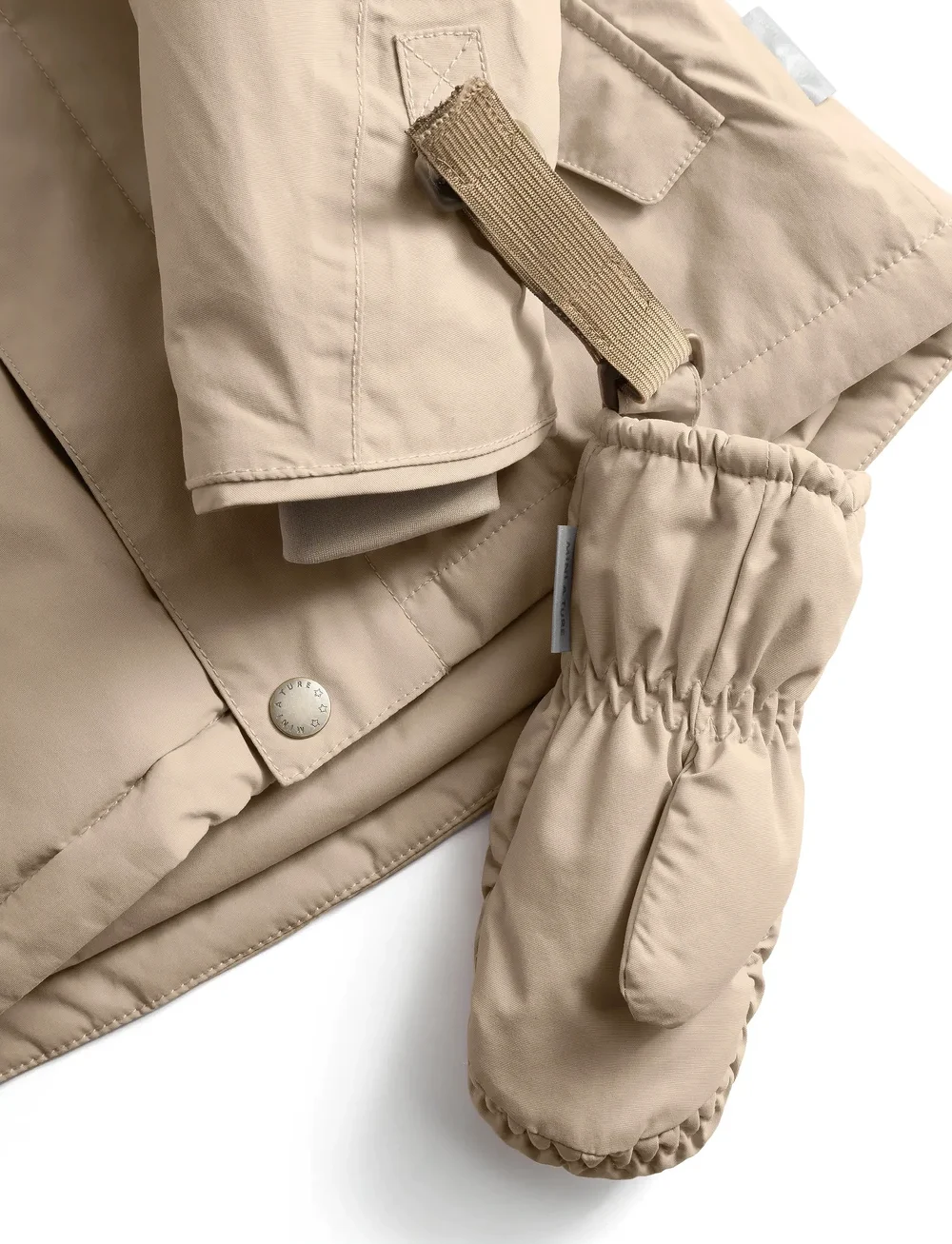 MINI A TURE - MATCORDT fleece lined mittens - vantar - savannah tan - 1