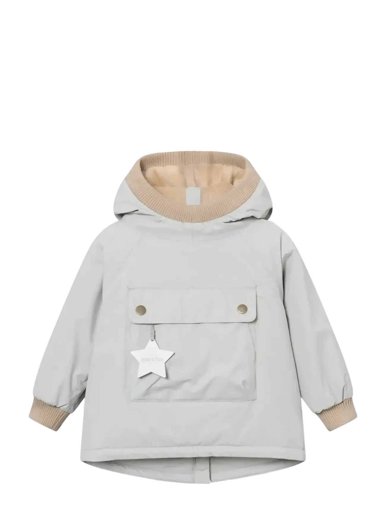 MINI A TURE Matbabywen Fleece Lined Winter Anorak. Grs, Børn, Børne Fleeceforet Anorak, Grå, Str: 74