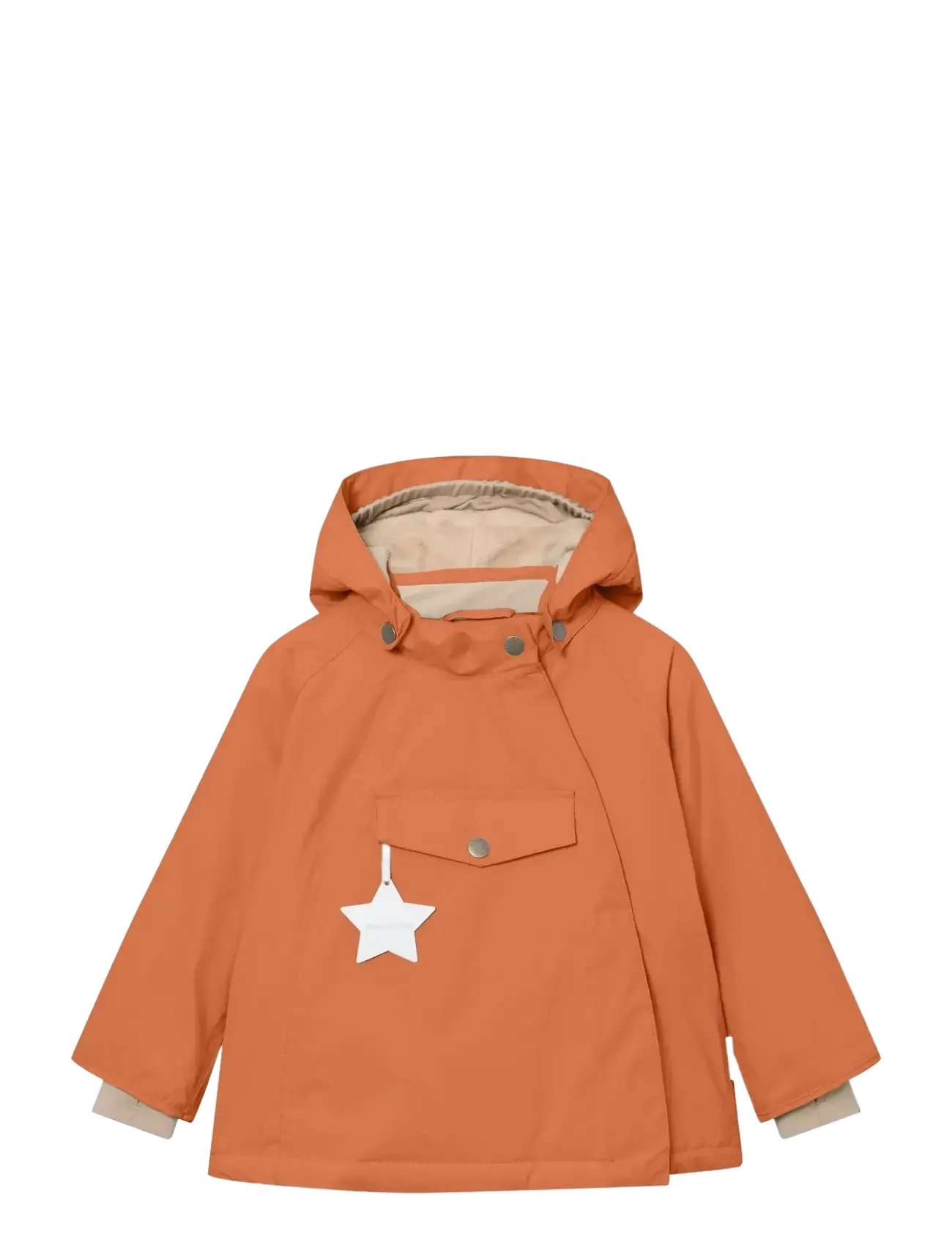 MINI A TURE Matwang Fleece Lined Winter Jacket. Grs, Børn, Vinter Anorak Jakke, Orange, Str: 74