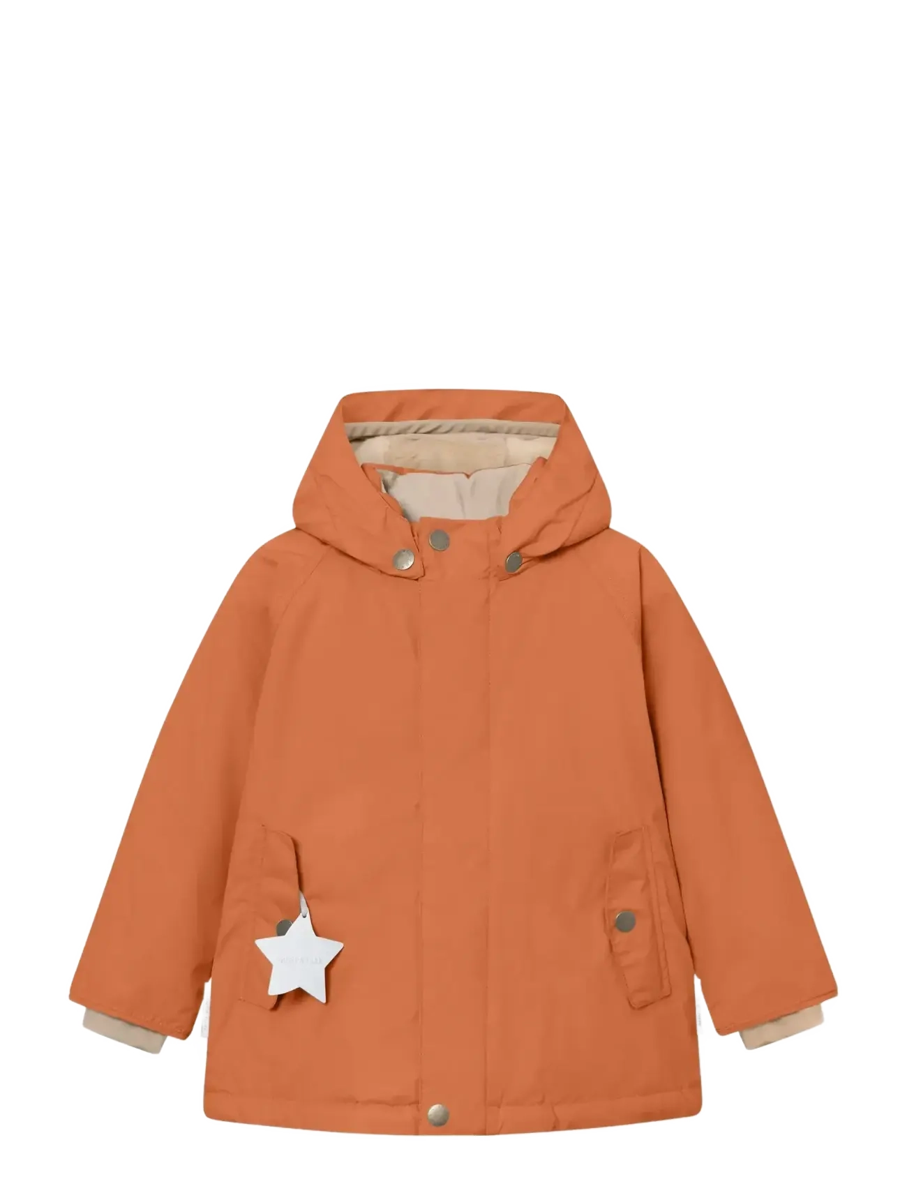 MINI A TURE MATWALLY fleece lined winter jacket. GRS - Talveriided - LEATHER BROWN / orange