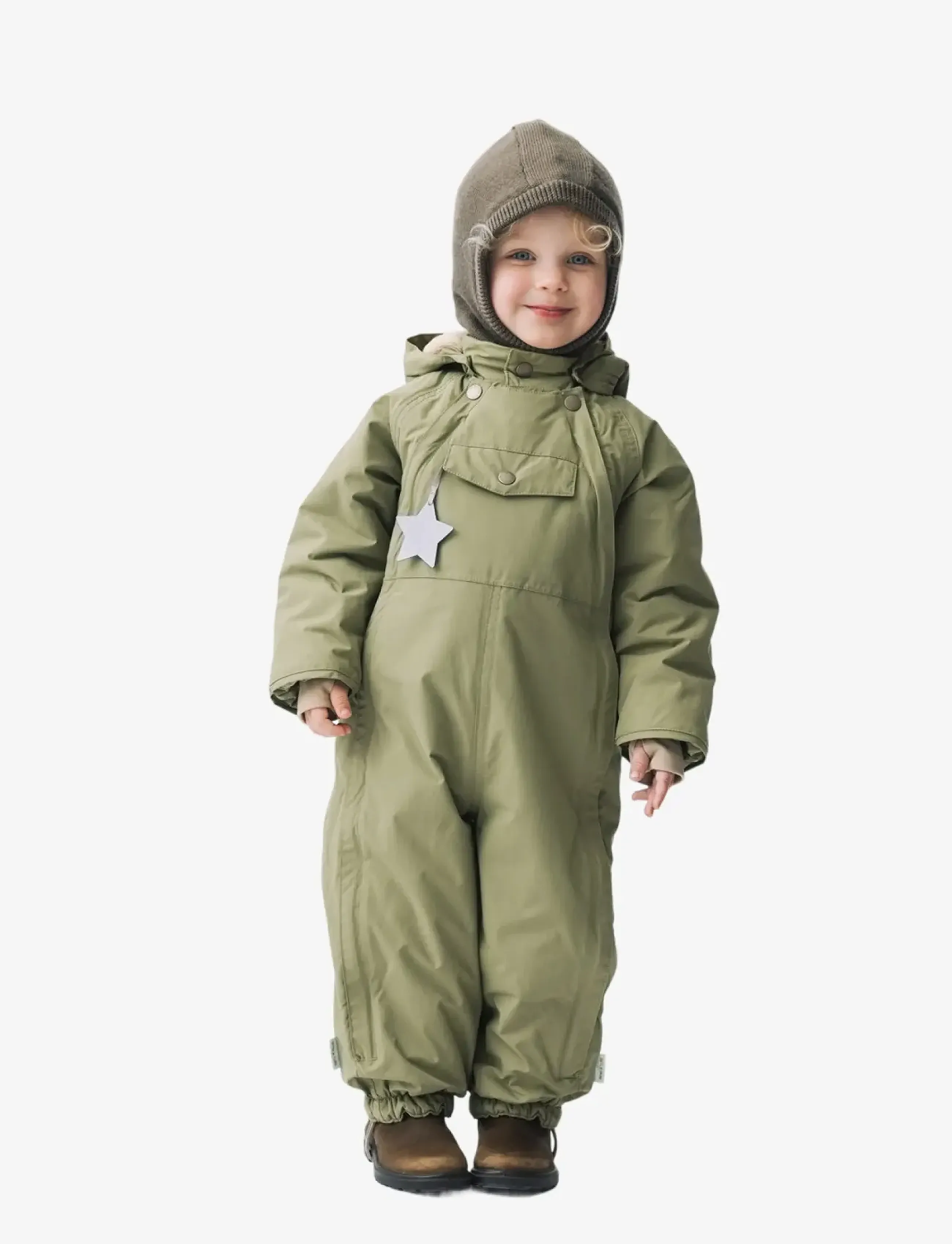 MINI A TURE MATWISTI fleece lined snowsuit. GRS - Overalls - ALOE GREEN / khaki/green