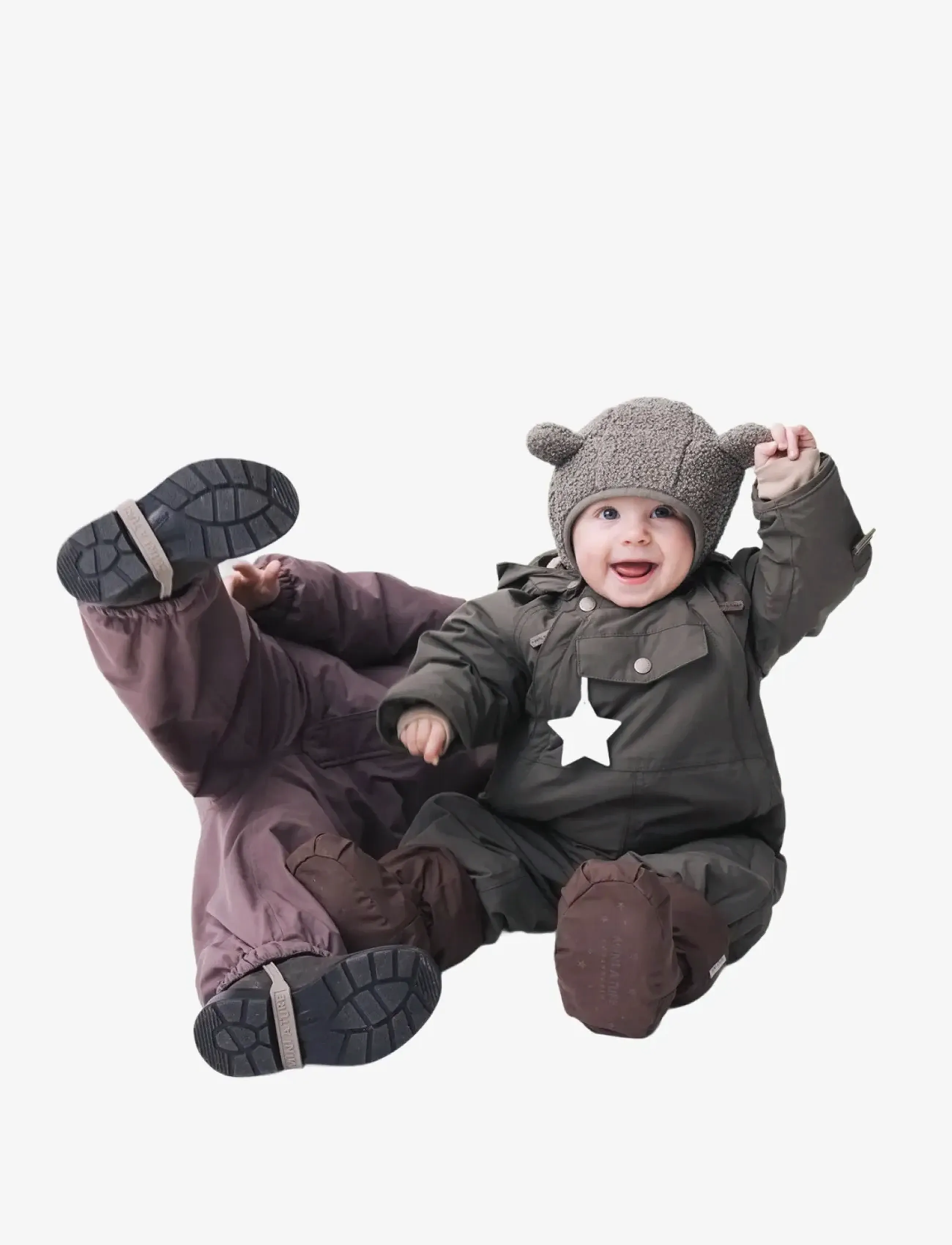MINI A TURE Matwisti Fleece Lined Snowsuit. Grs, 74, Khaki green, Overalls > Overalls Og Sæt Til Sne-Ski, Børn