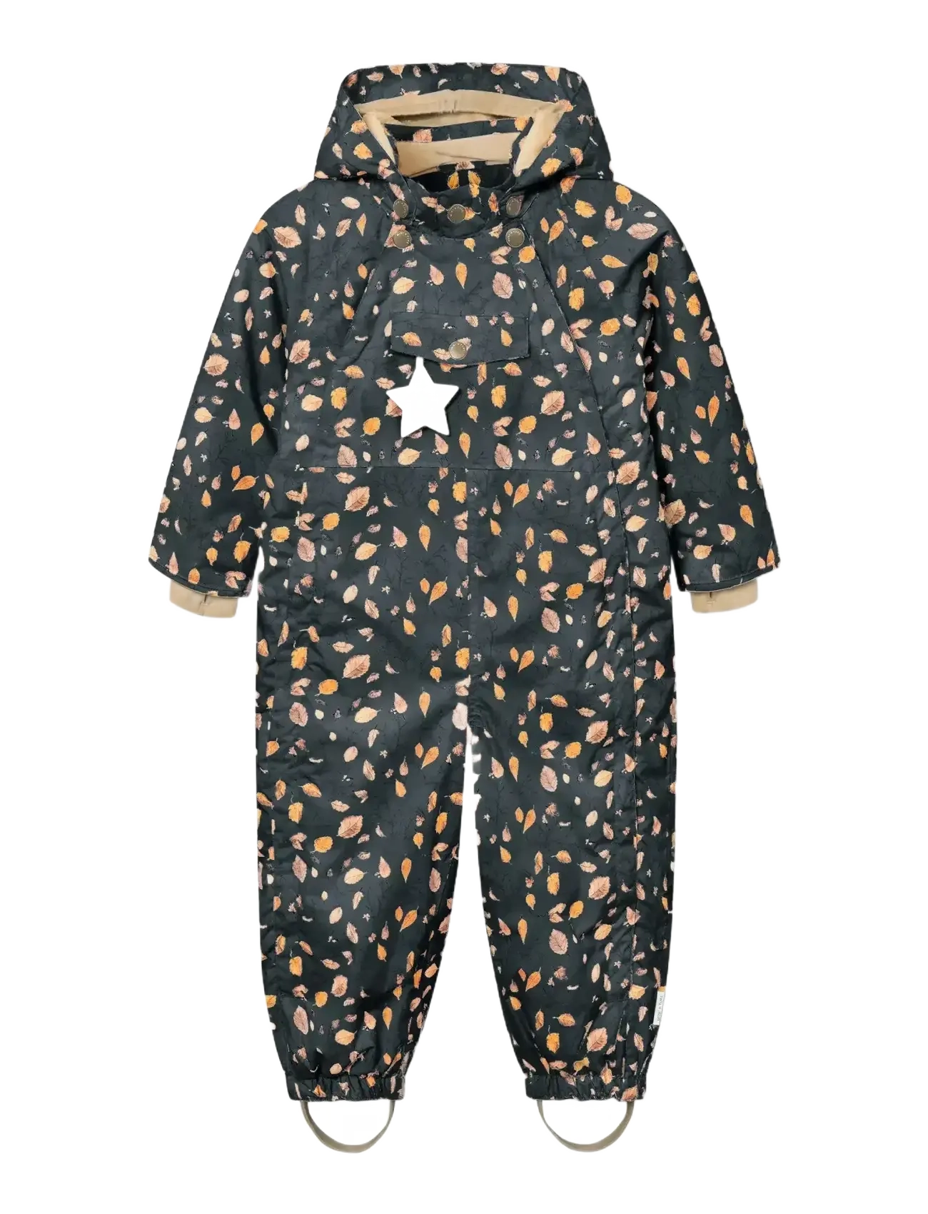 MINI A TURE MATWISTANG fleece lined snowsuit. GRS - Overalls - FALLING LEAVES / khaki/green