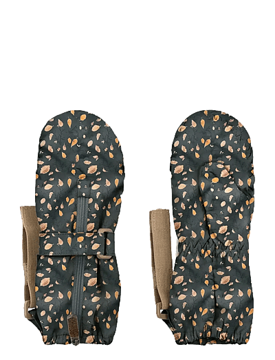 MINI A TURE MATCESAR fleece lined mittens - Mützen & Handschuhe - FALLING LEAVES / green