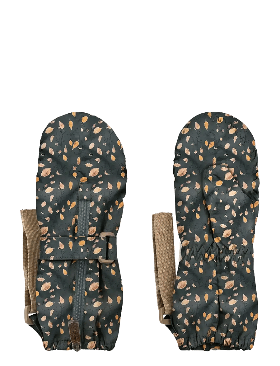 MINI A TURE - MATCESAR fleece lined mittens - pirštinės - falling leaves - 0