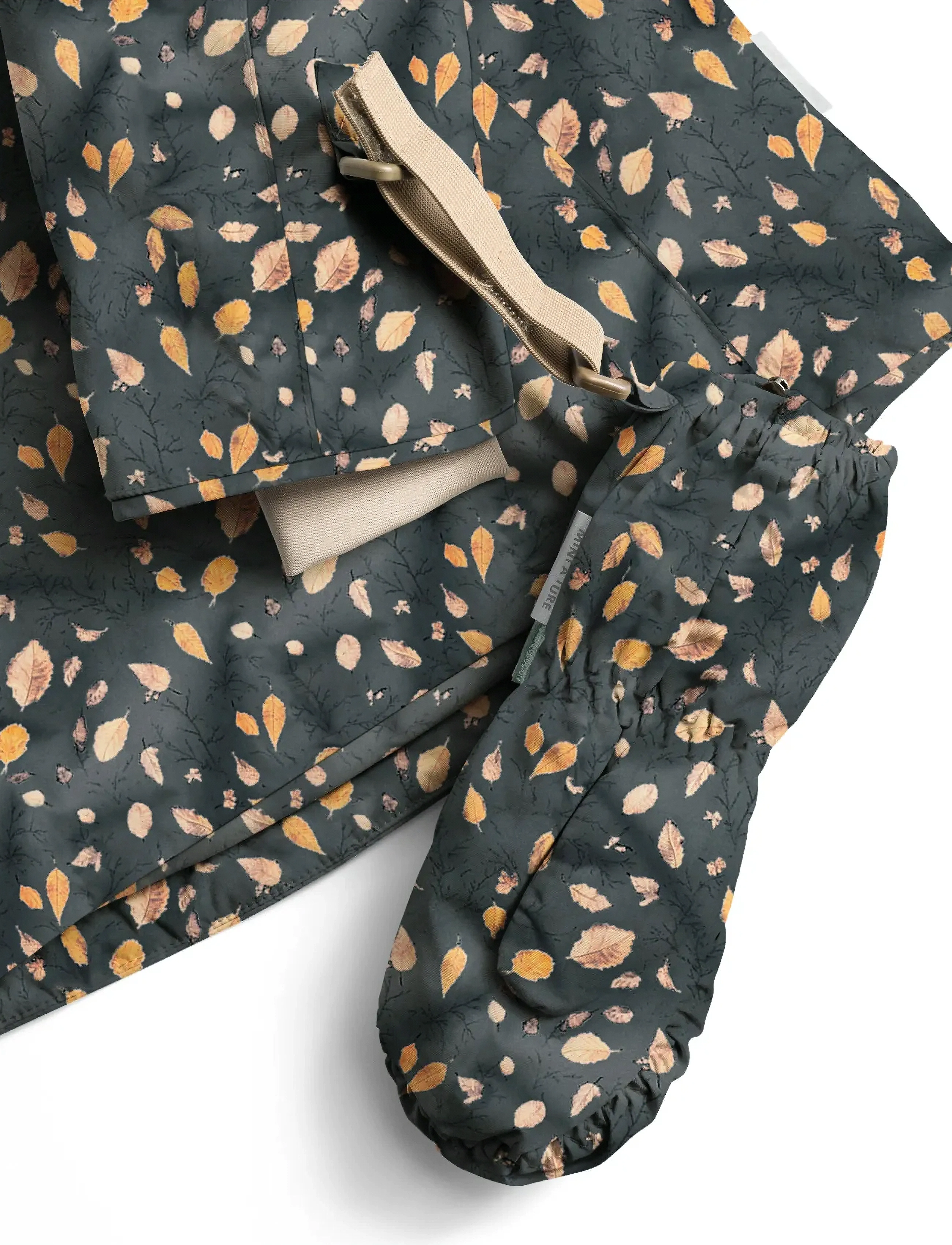 MINI A TURE - MATCESAR fleece lined mittens - mütsid ja kindad - falling leaves - 1