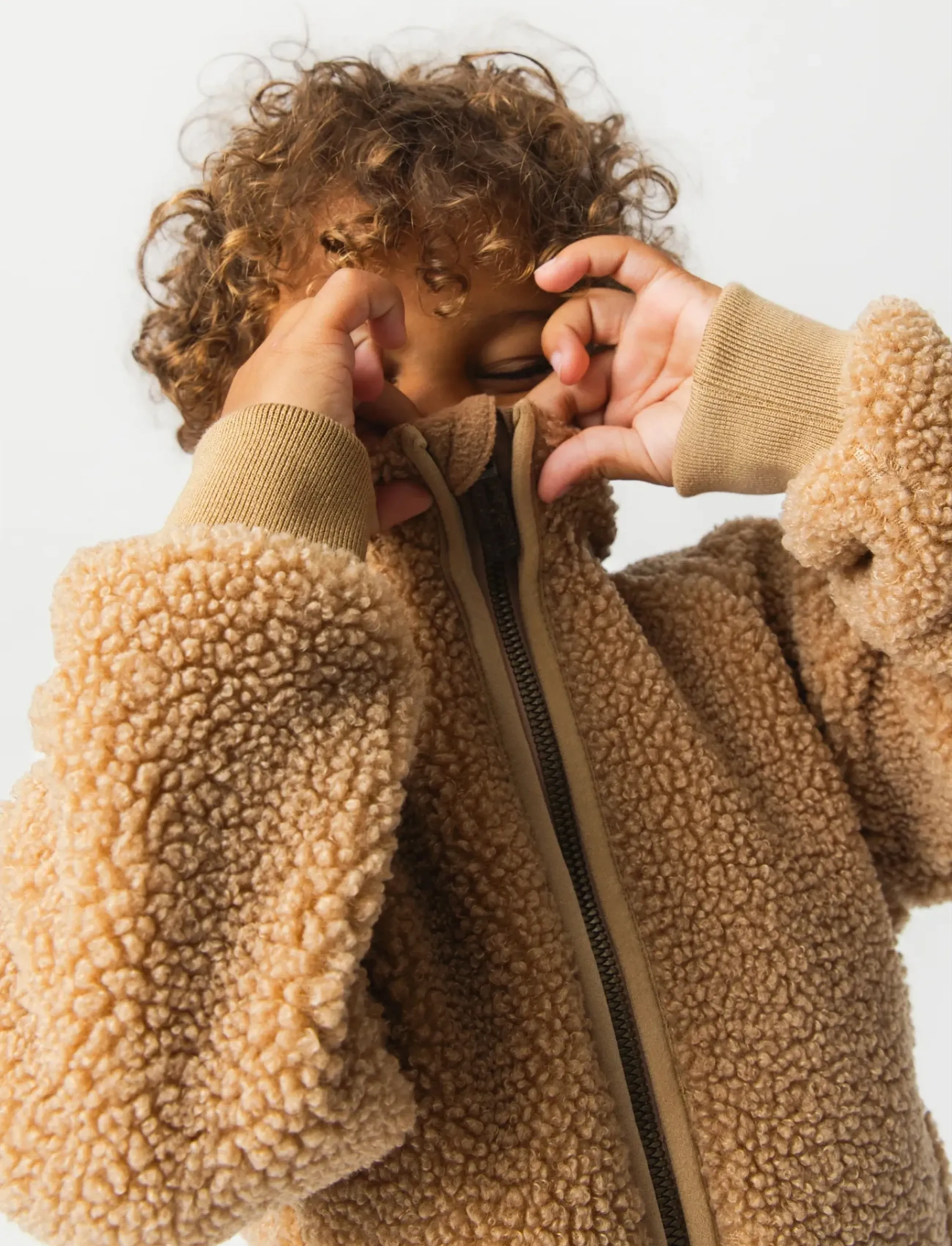 MINI A TURE - MATCEDRIC teddyfleece zip jacket. GRS - fleece jackets - cinnamon swirl - 3