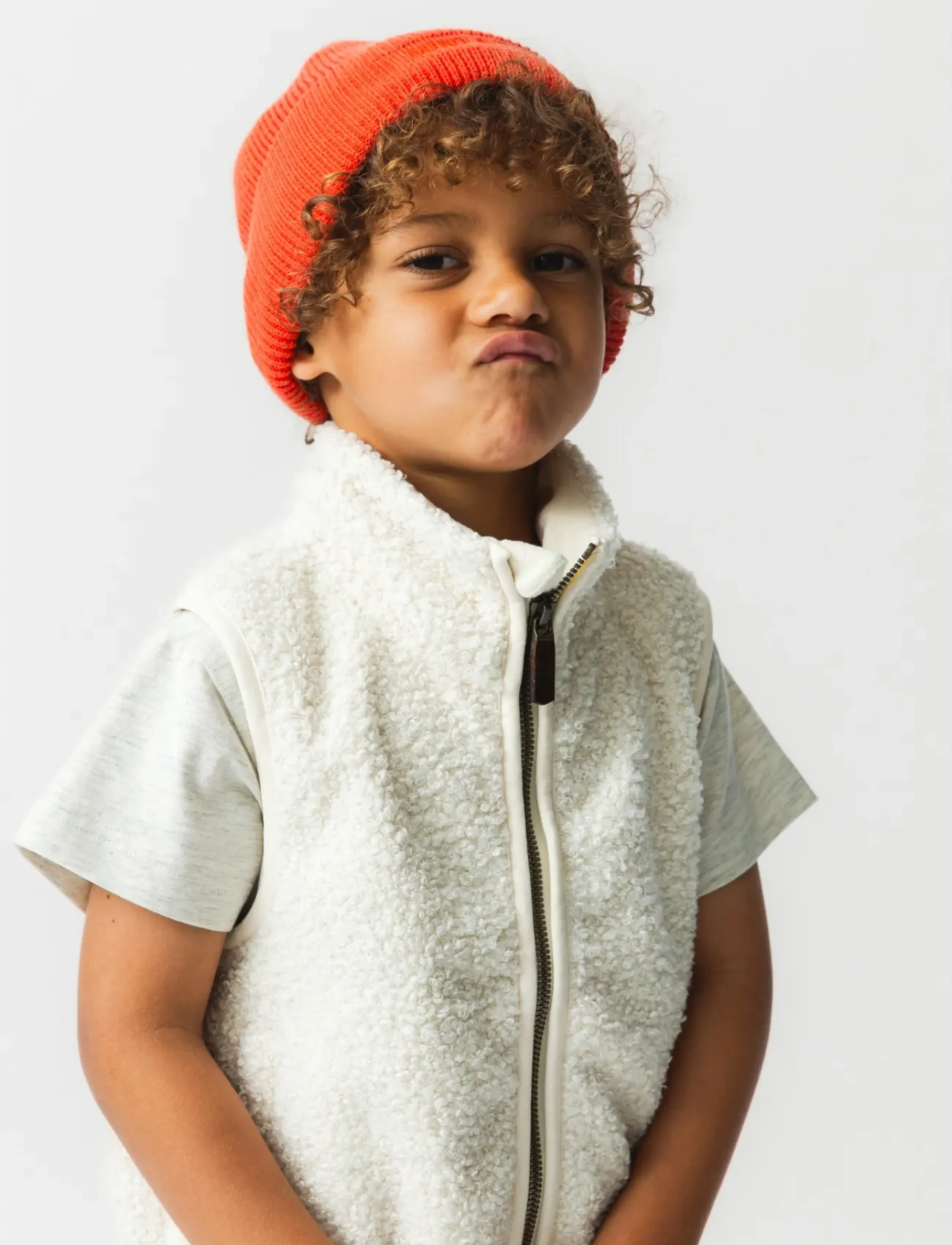 MINI A TURE Matboje Beanie. Gots, 10/12Y, Coral, Huer > Beanie, Børn