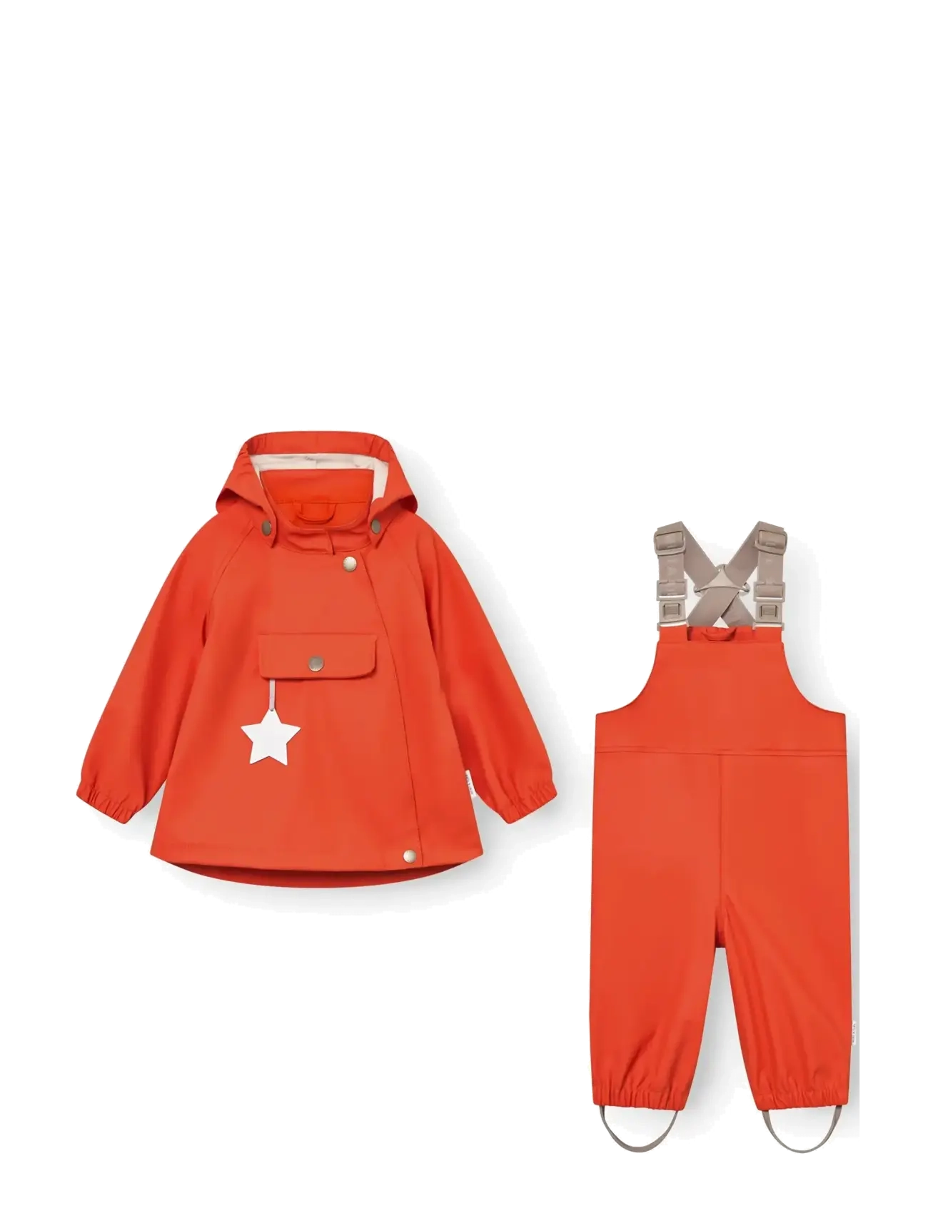 MINI A TURE MATWAINIS rain set. GRS - Regnställ - PAPRIKA RED / orange