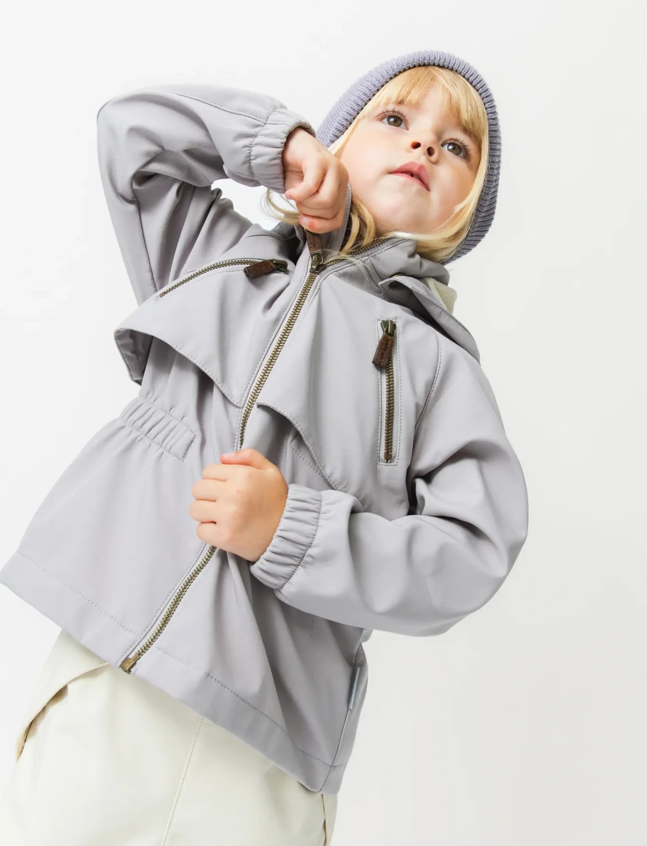 MINI A TURE MATALGEA softshell jacket. GRS - MINI A TURE - OPAL / grey