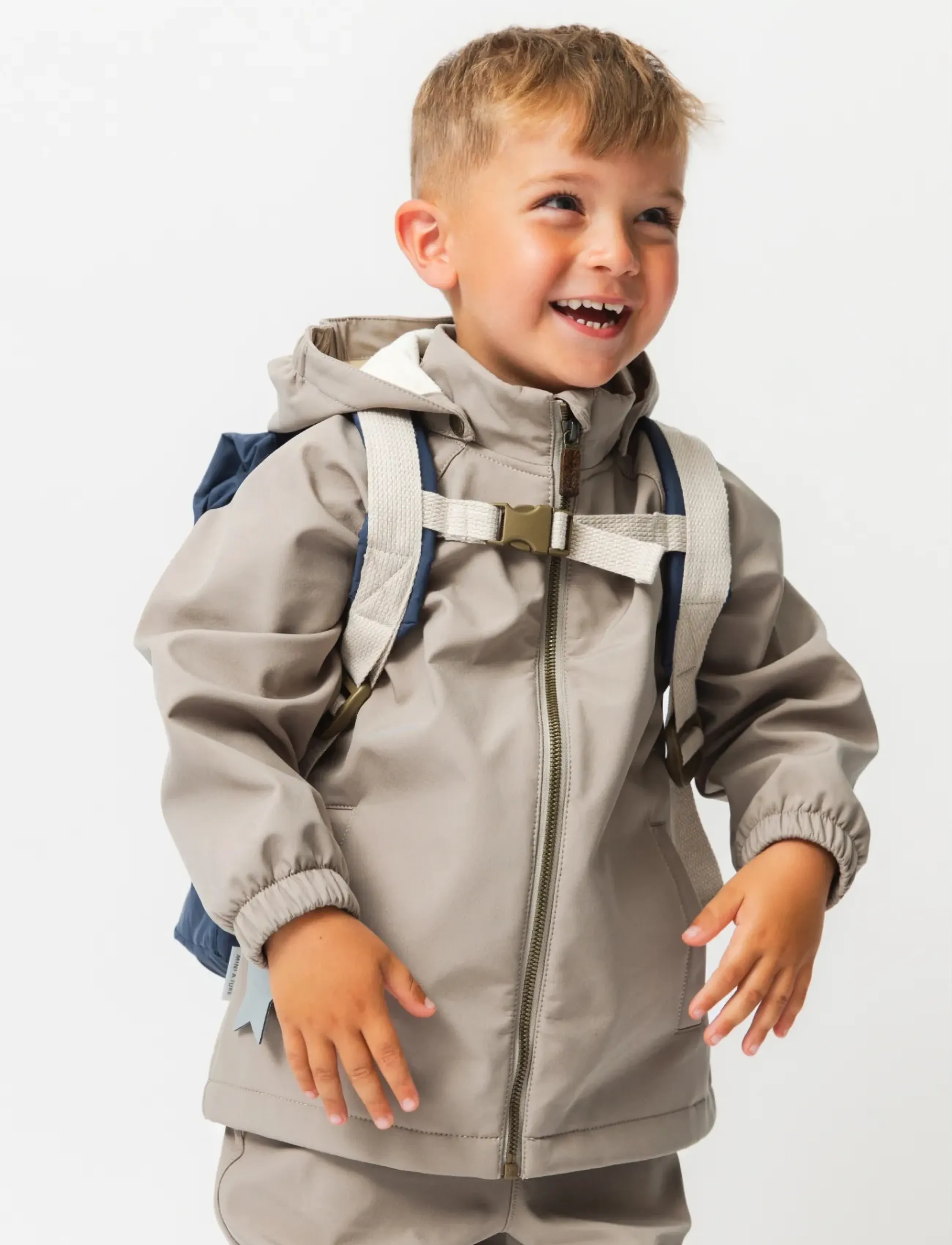 MINI A TURE MATADEN softshell jacket. GRS - MINI A TURE - GREY BROWN / brown