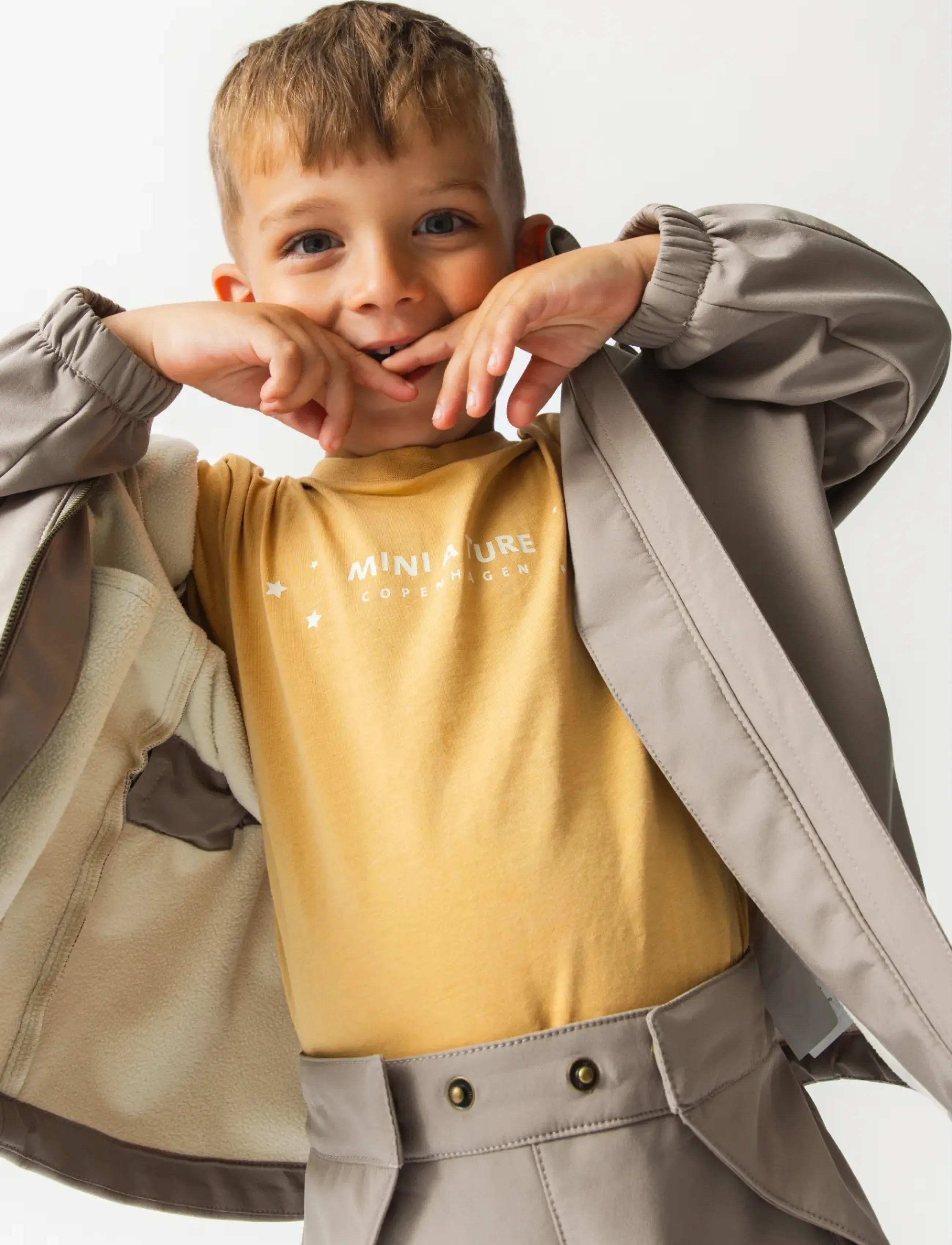 MINI A TURE - MATAIANO softshell pants. GRS - softshellbyxor - grey brown - 3