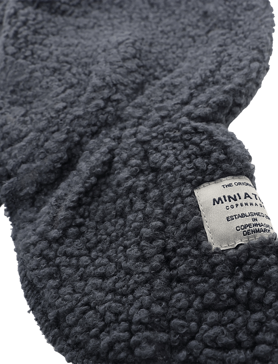 MINI A TURE - MATJEFFI teddyfleece balaclava. GRS - winter accessories - forged iron blue - 2