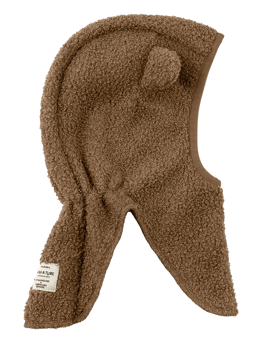 MINI A TURE - MATJEFFI teddyfleece balaclava. GRS - talvised aksessuaarid - otter brown - 0