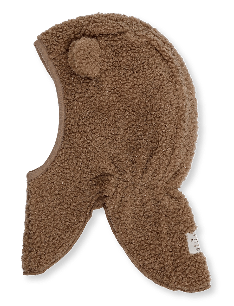 MINI A TURE - MATJEFFI teddyfleece balaclava. GRS - talvised aksessuaarid - otter brown - 1