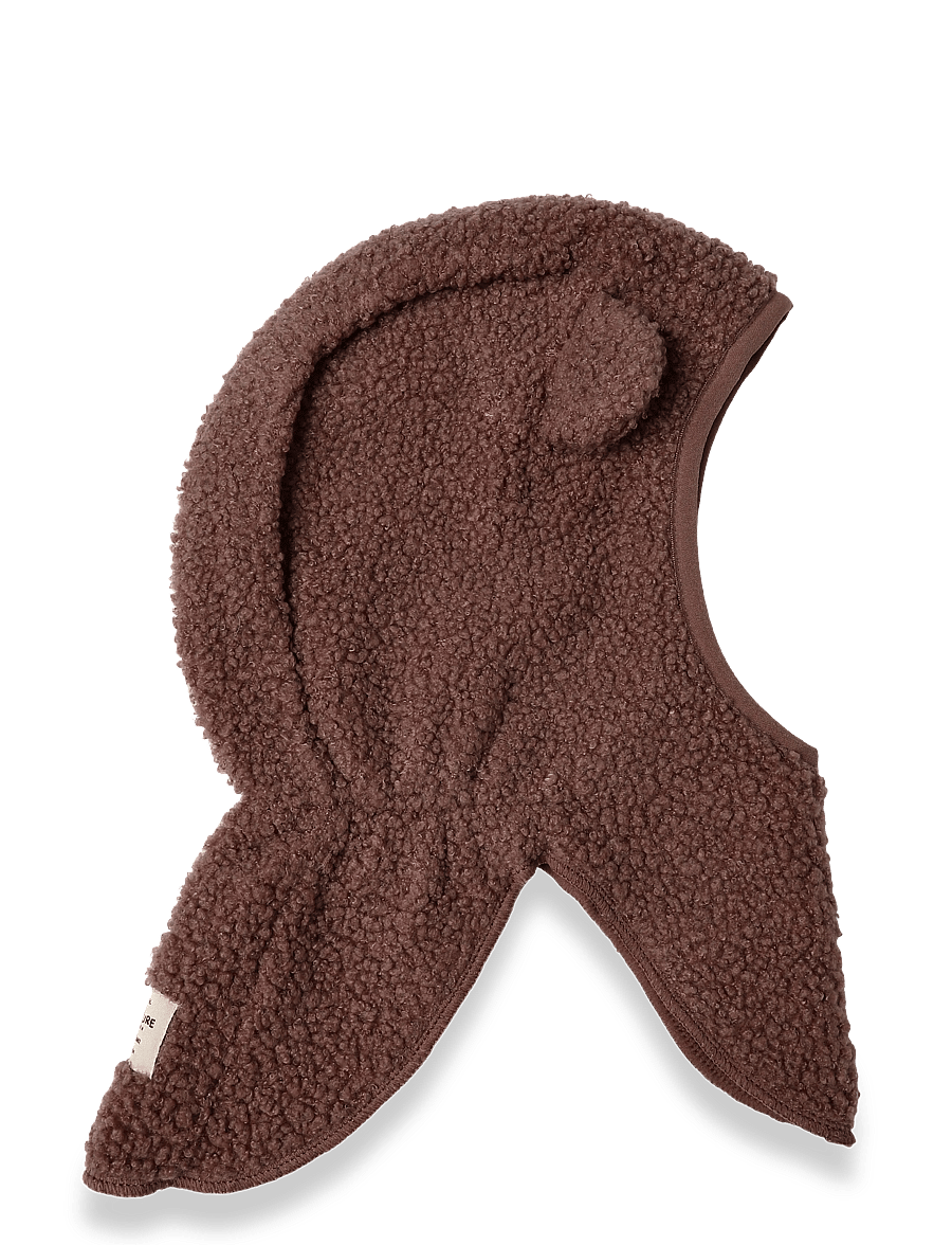MINI A TURE - MATJEFFI teddyfleece balaclava. GRS - talvised aksessuaarid - peppercorn plum - 0