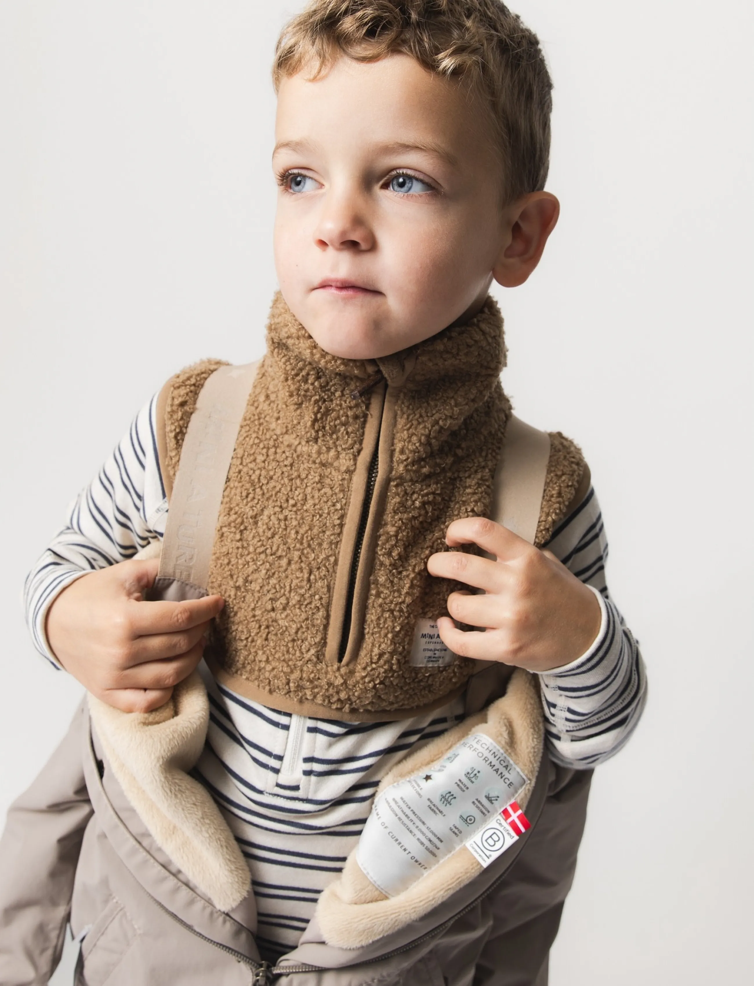 MINI A TURE MATAKTON teddyfleece zip neckwarmer. GRS - MINI A TURE - OTTER BROWN / brown