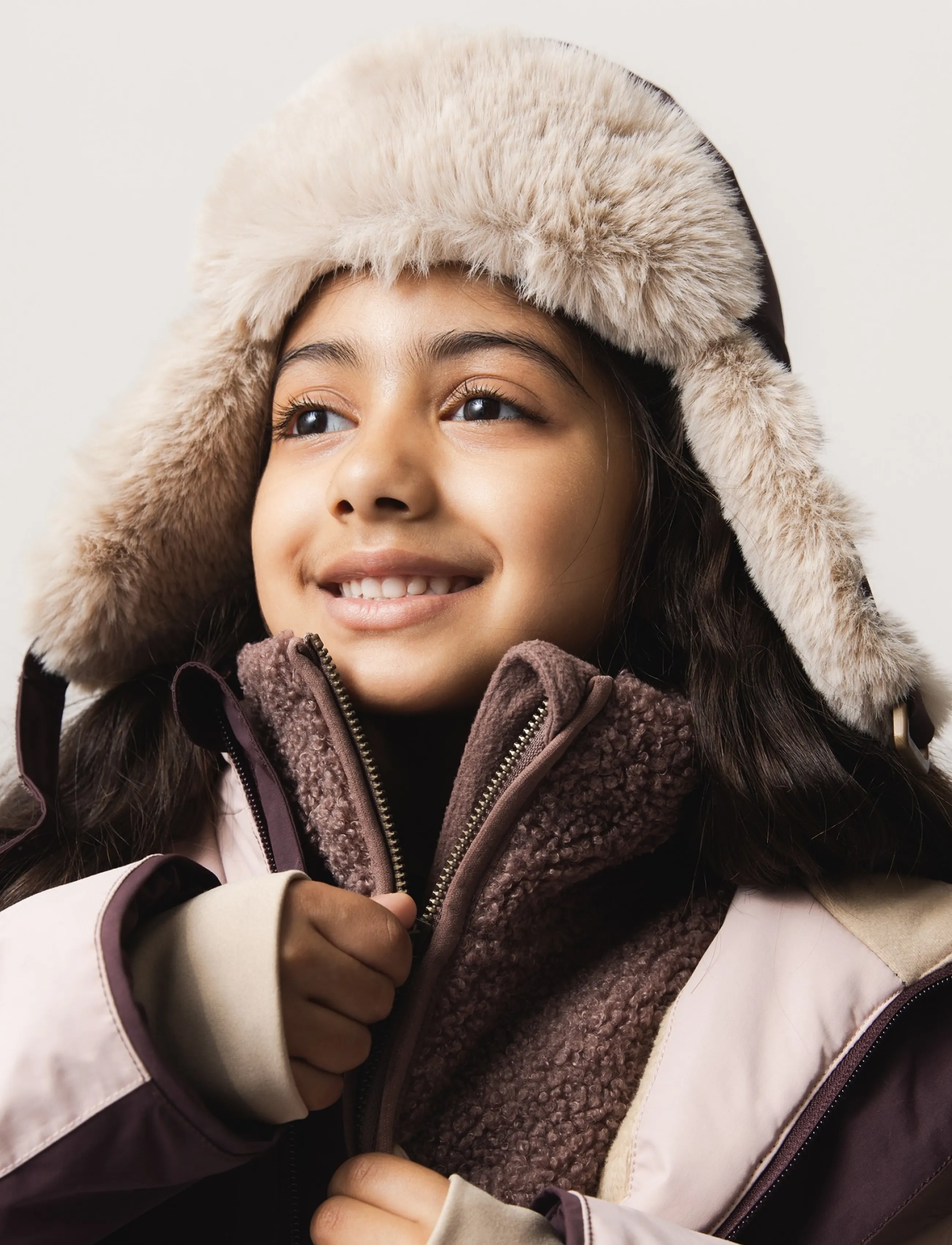 MINI A TURE - MATAKTON teddyfleece zip neckwarmer. GRS - kaelussallid - peppercorn plum - 4